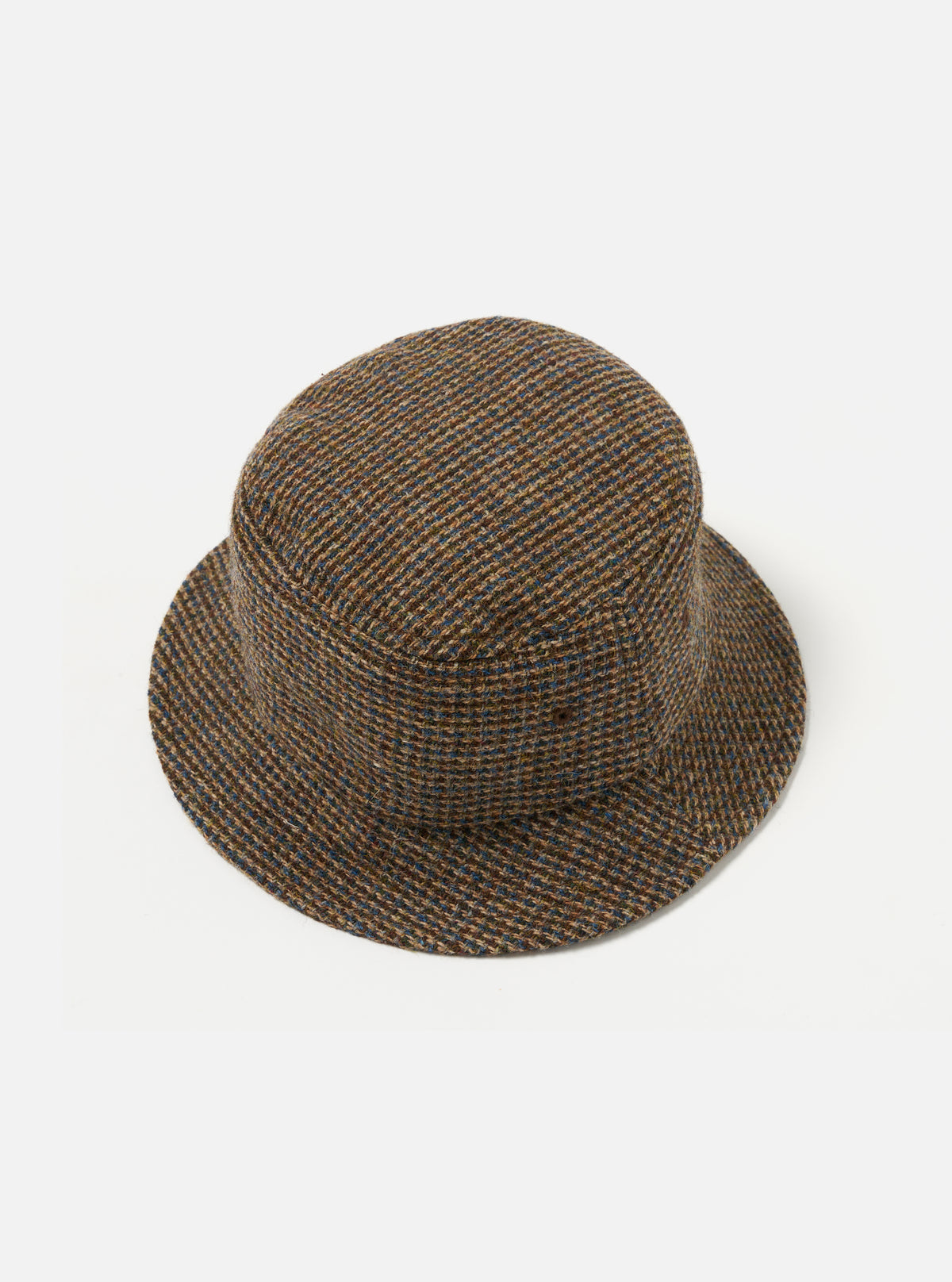 Universal Works Lewis Hat in Brown Harris Tweed Plaid