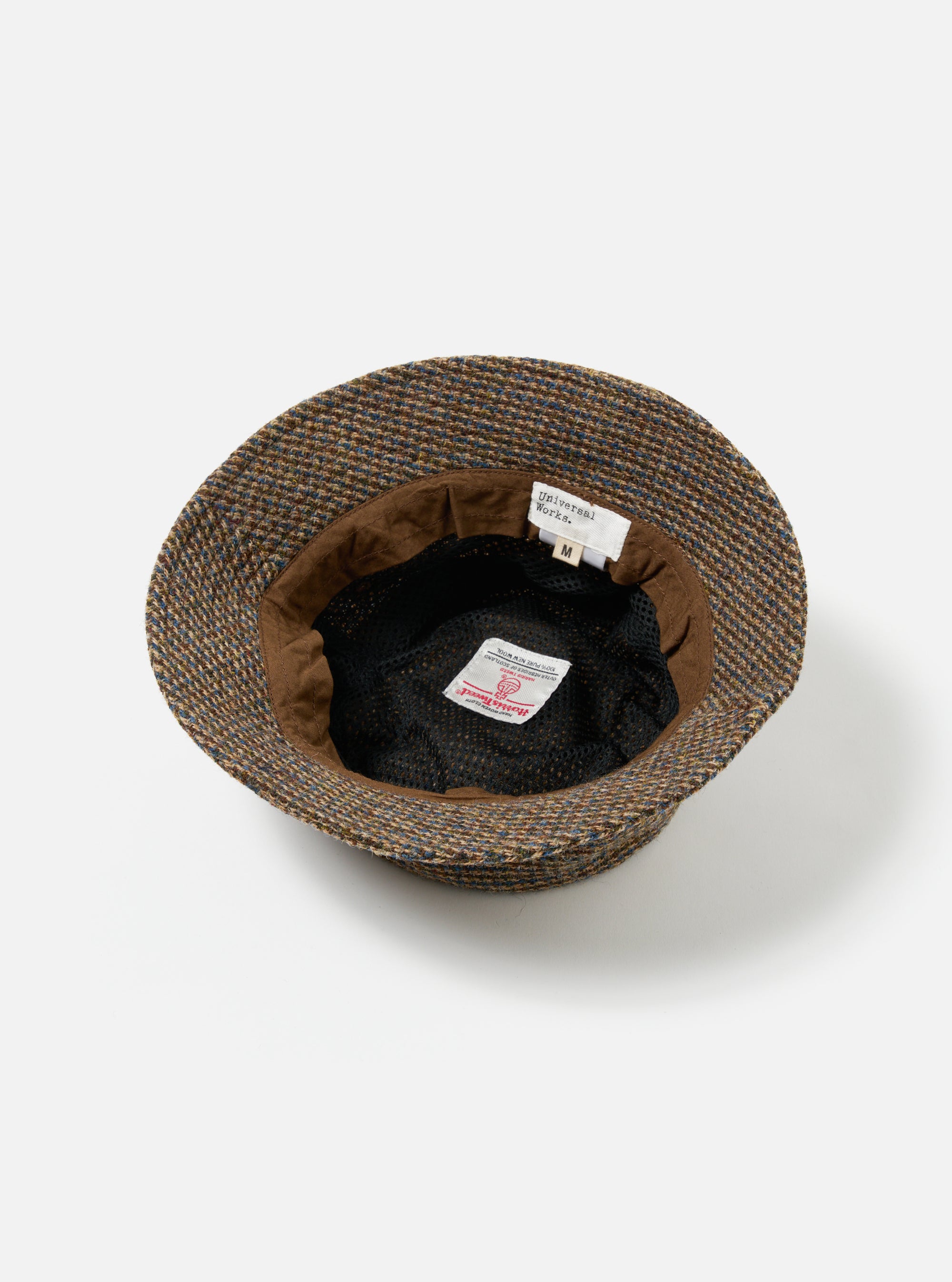 Universal Works Lewis Hat in Brown Harris Tweed Plaid