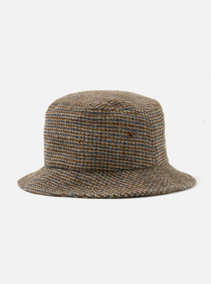 Universal Works Lewis Hat in Brown Harris Tweed Plaid