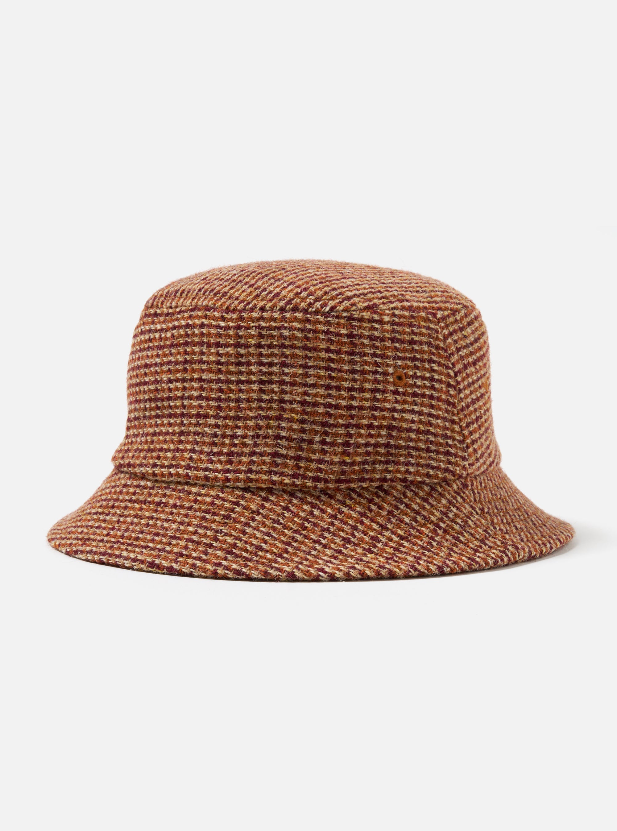 Universal Works Lewis Hat in Rust Harris Tweed Plaid