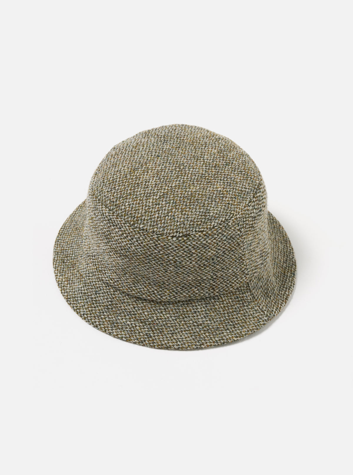 Universal Works Lewis Hat in Olive Harris Tweed Weave