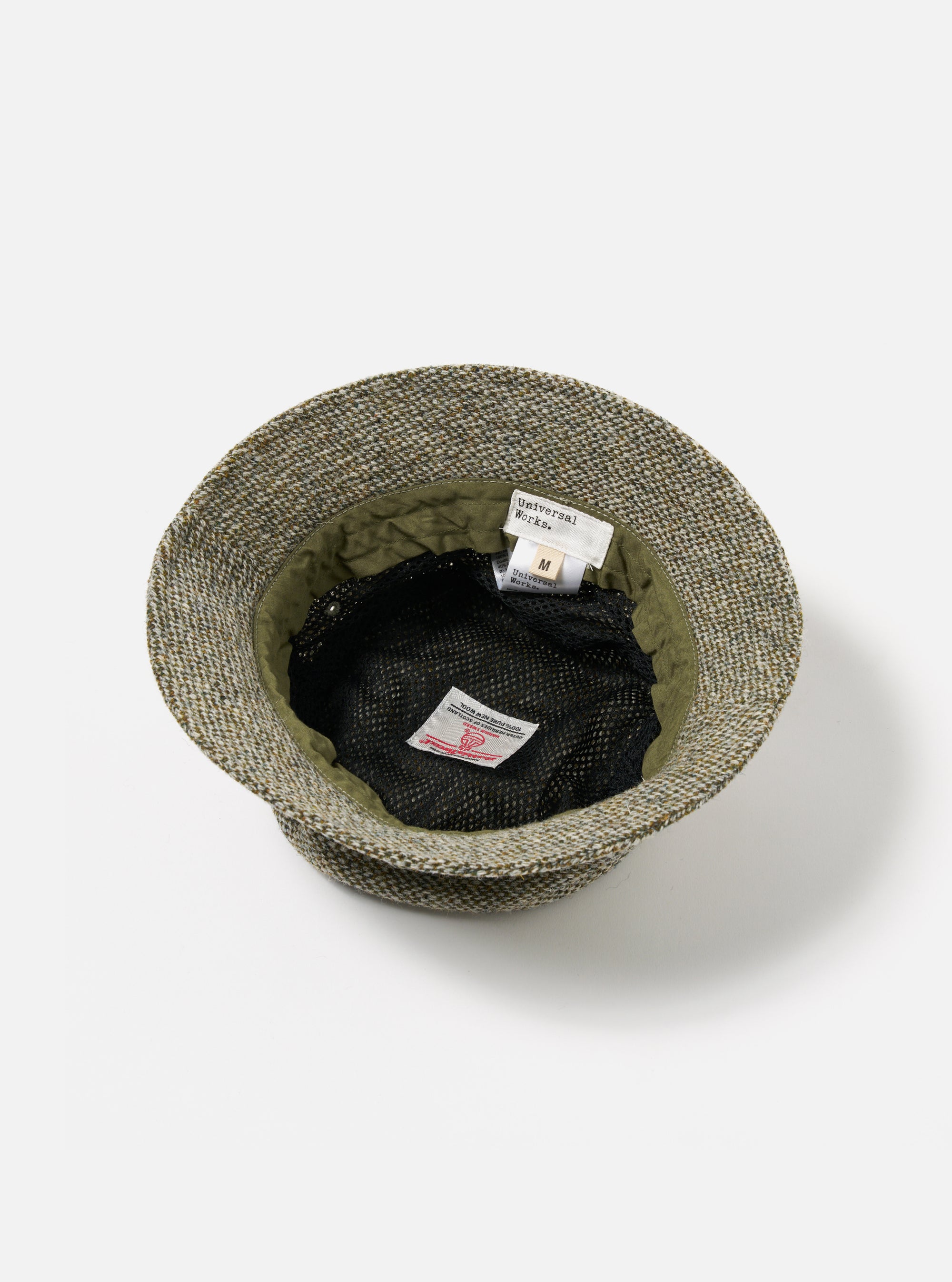 Universal Works Lewis Hat in Olive Harris Tweed Weave