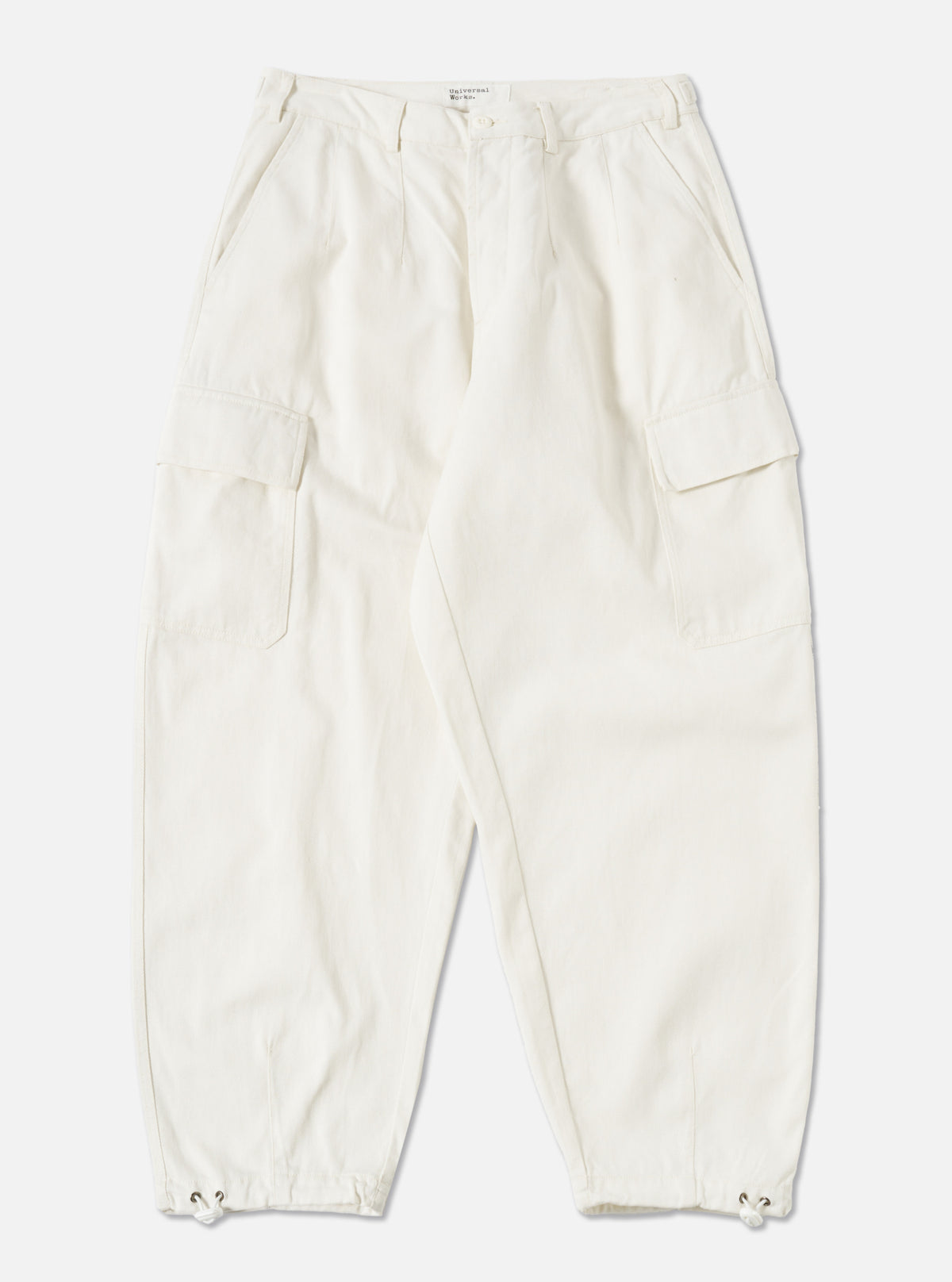 Universal Works Loose Cargo Pant in Winter White Winter Twill