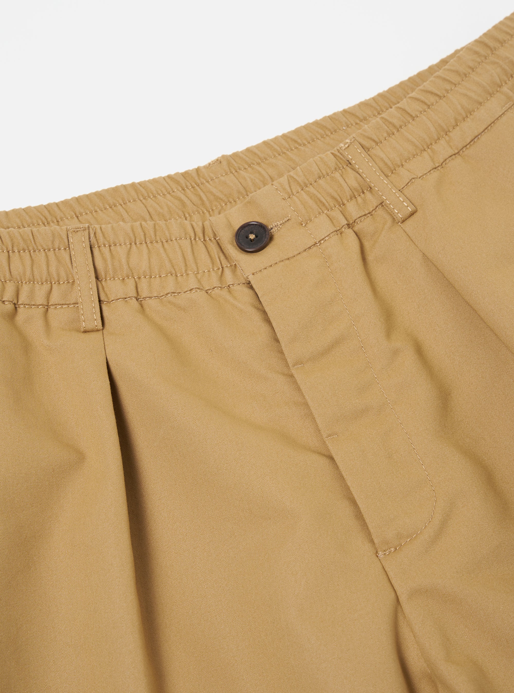 Universal Works Pleated Track Short in Sand Brushed Polytech