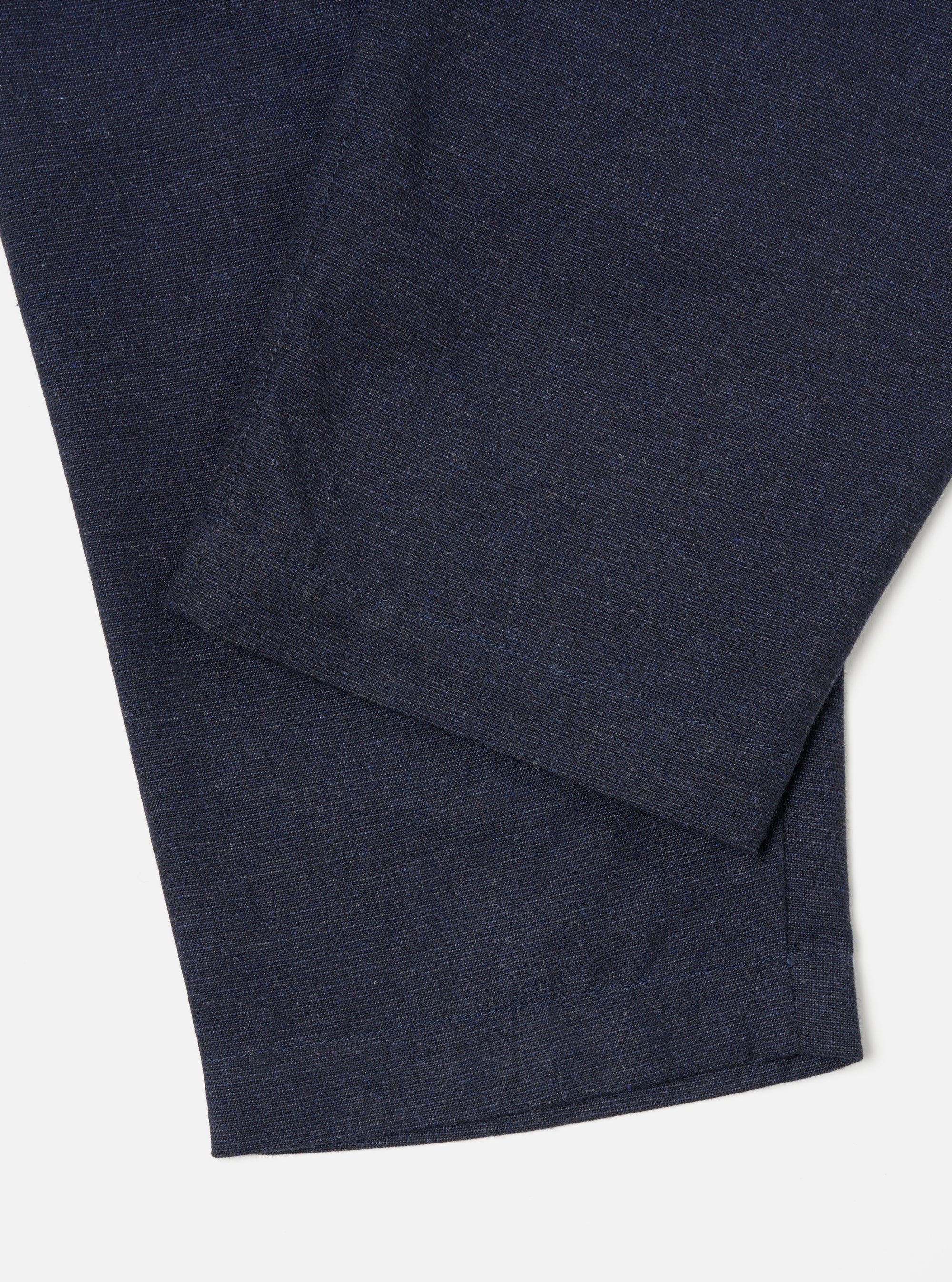 Universal Works Pleated Track Pant in Navy Birdseye Tweed