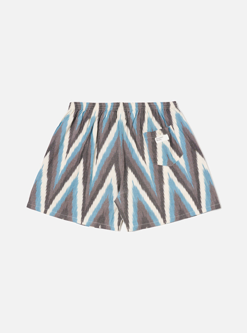 Universal Works Boxer Short in Ecru Ikat II Cotton