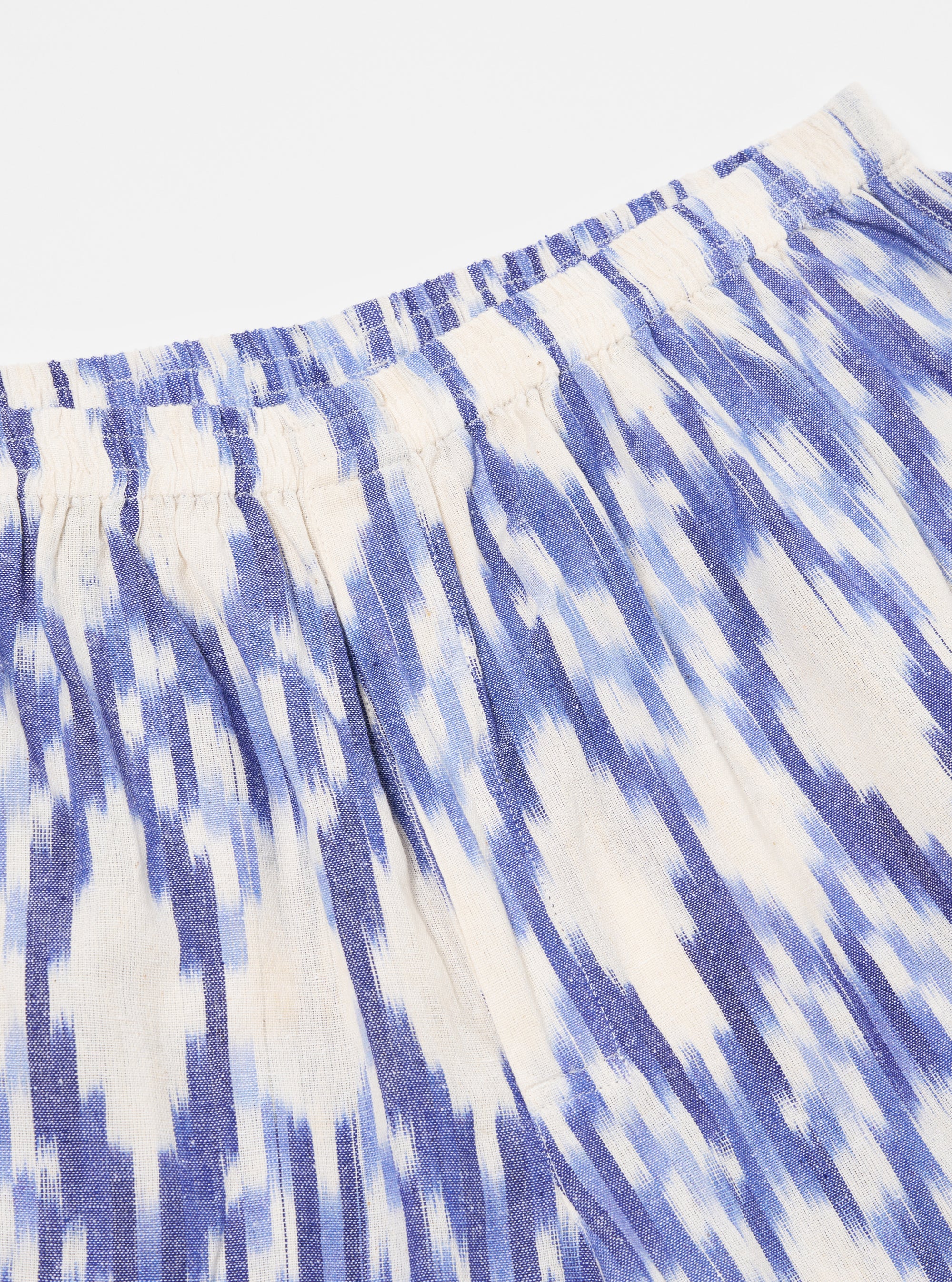 Universal Works Boxer Short in Ecru Ikat I Cotton