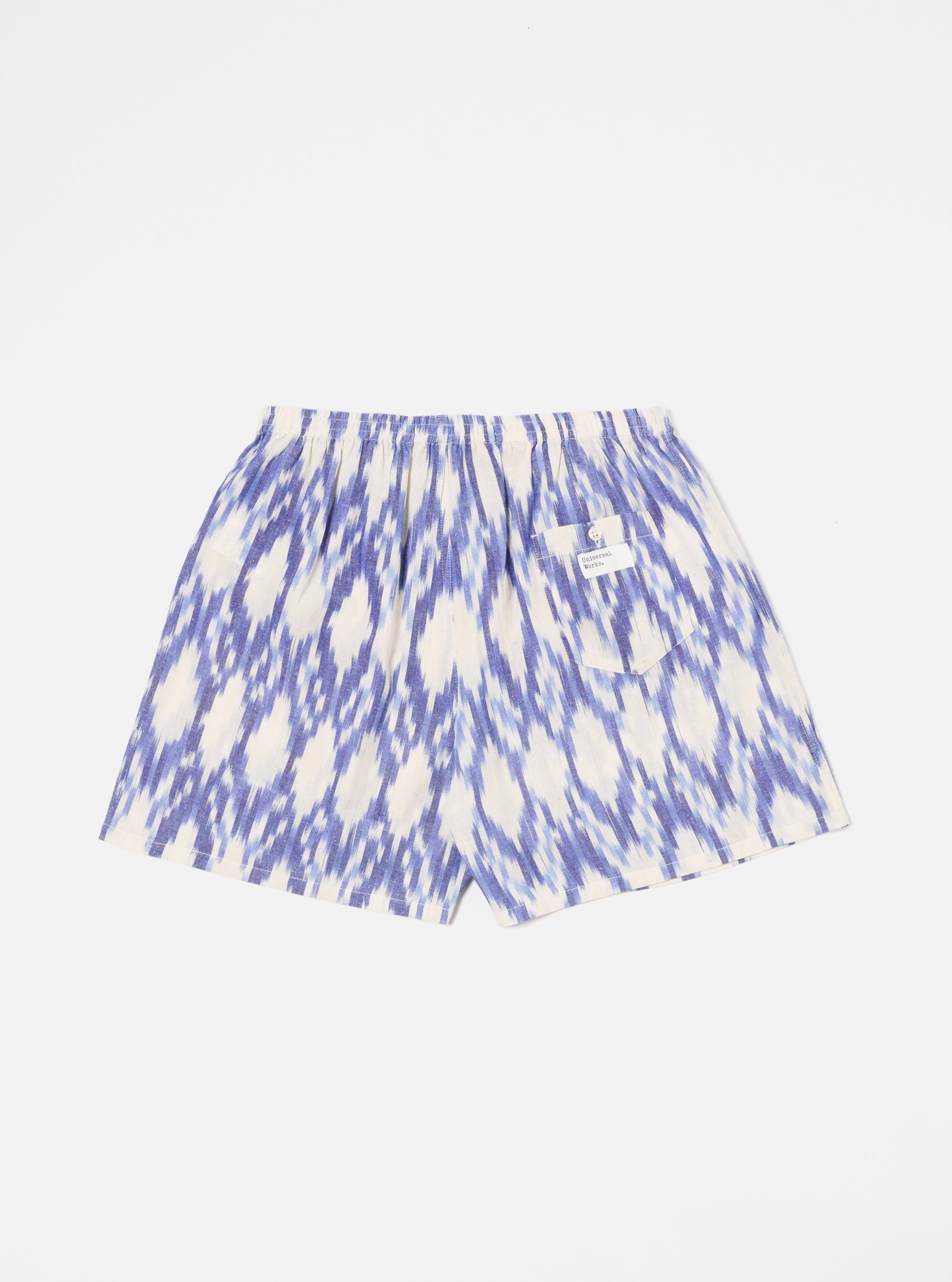 Universal Works Boxer Short in Ecru Ikat I Cotton