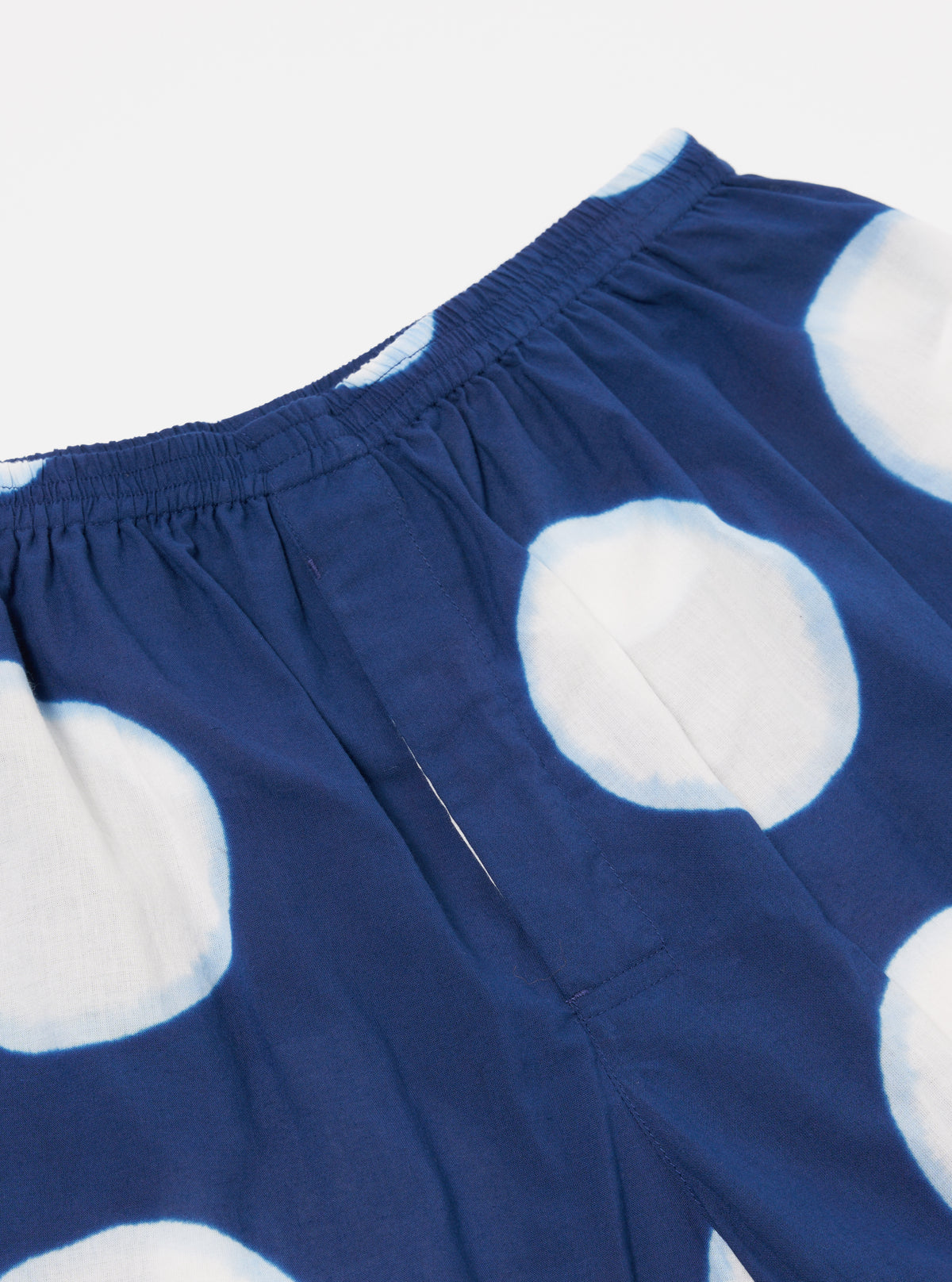 Universal Works Boxer Short in Indigo Big Dot Print