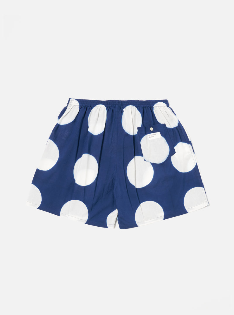 Universal Works Boxer Short in Indigo Big Dot Print