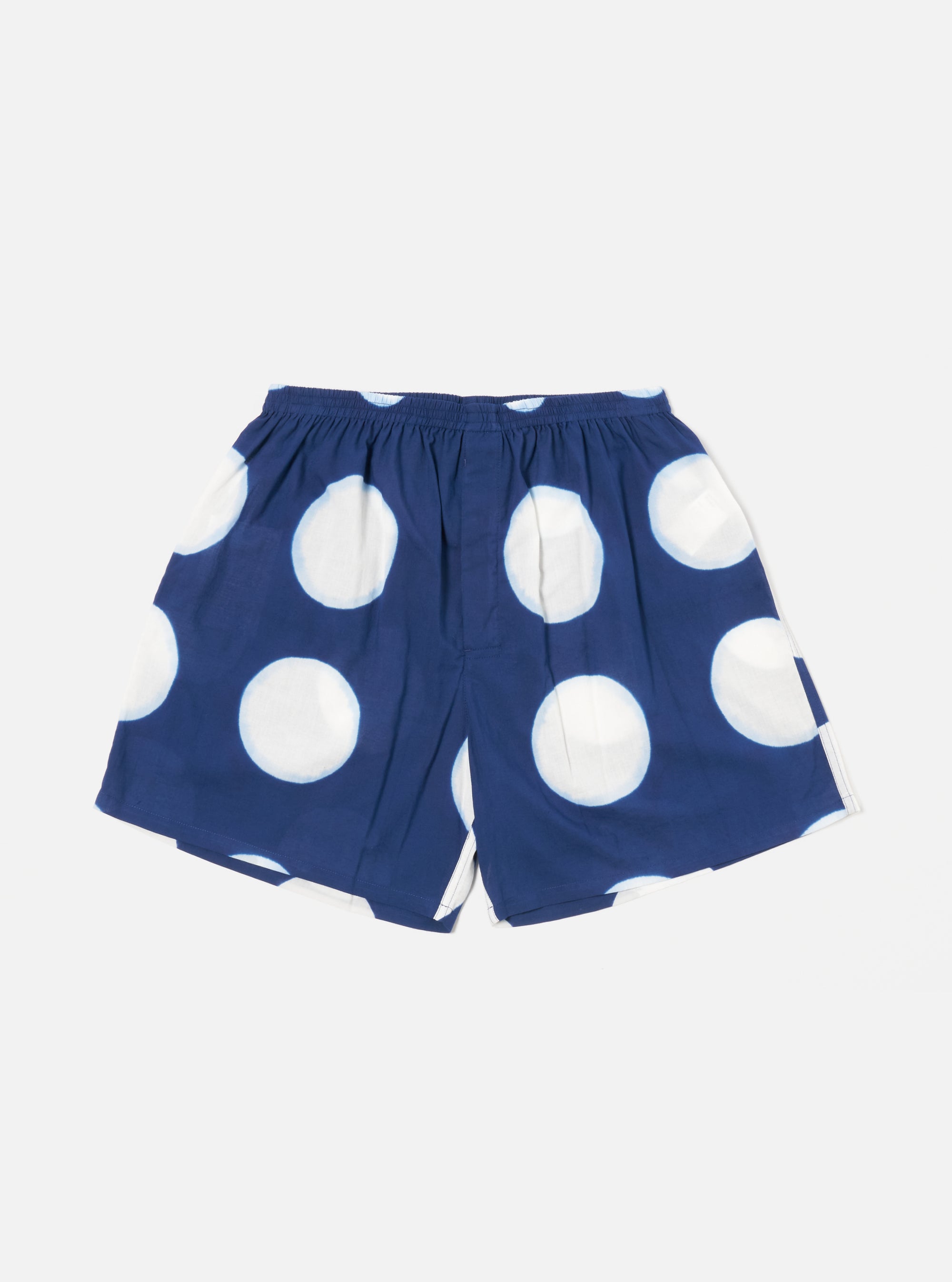 Universal Works 3 Pack Boxer Short in Indigo Big Dot Print