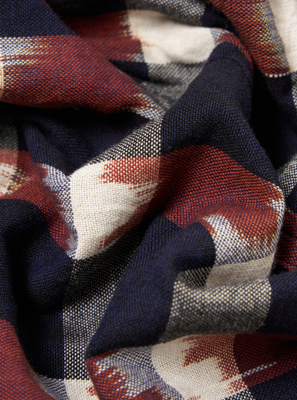 Navy/Brown Check Ikat Boxer Short