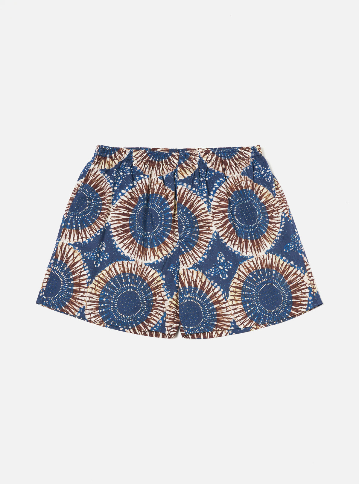 Universal Works Boxer Short in Navy Hokkoh Print