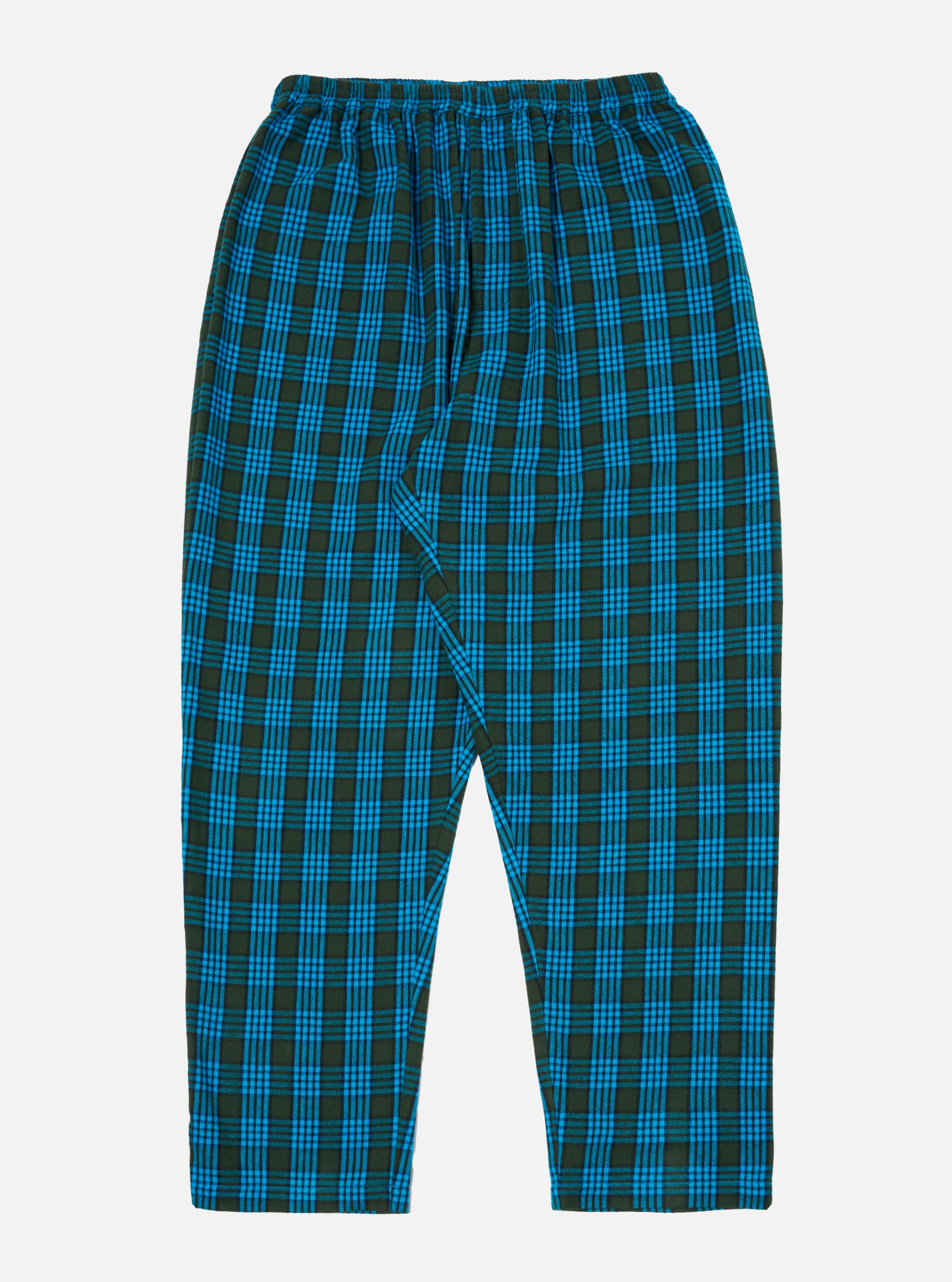 Universal Works Pyjama Pant in Blue Brushed Check