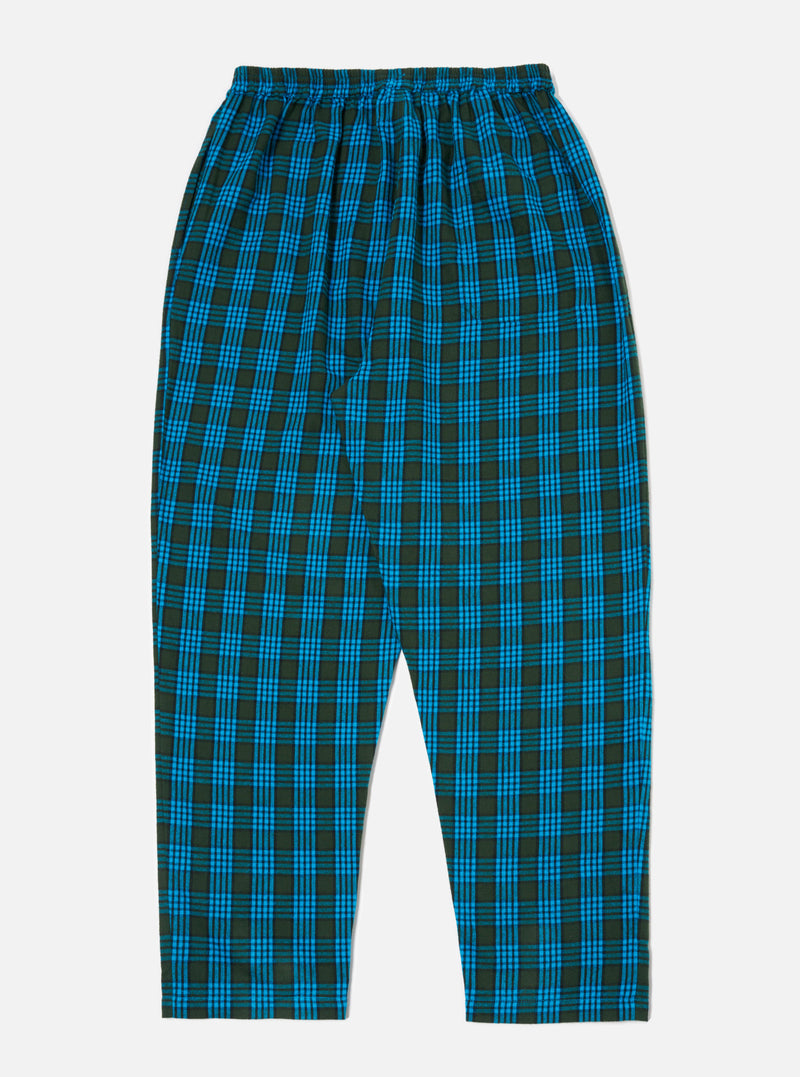 Universal Works Pyjama Pant in Blue Brushed Check