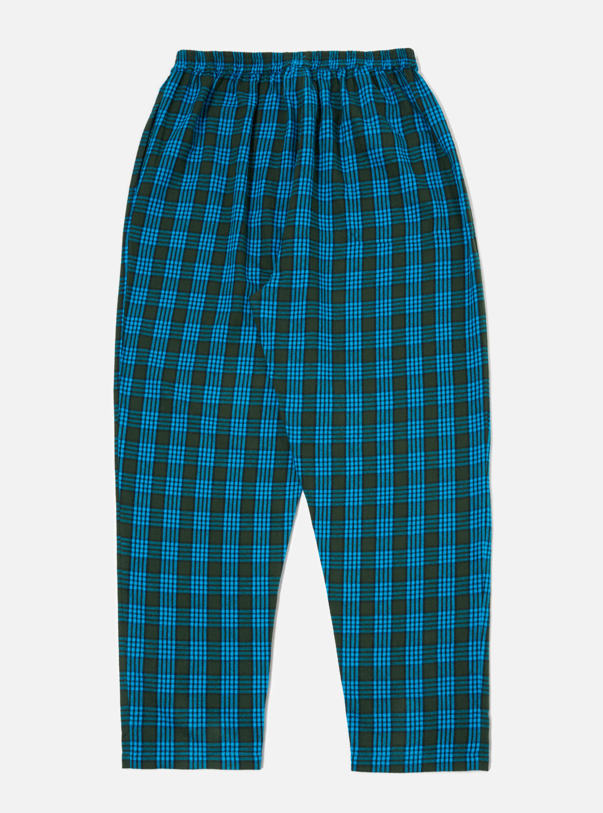 Universal Works Pyjama Pant in Blue Brushed Check