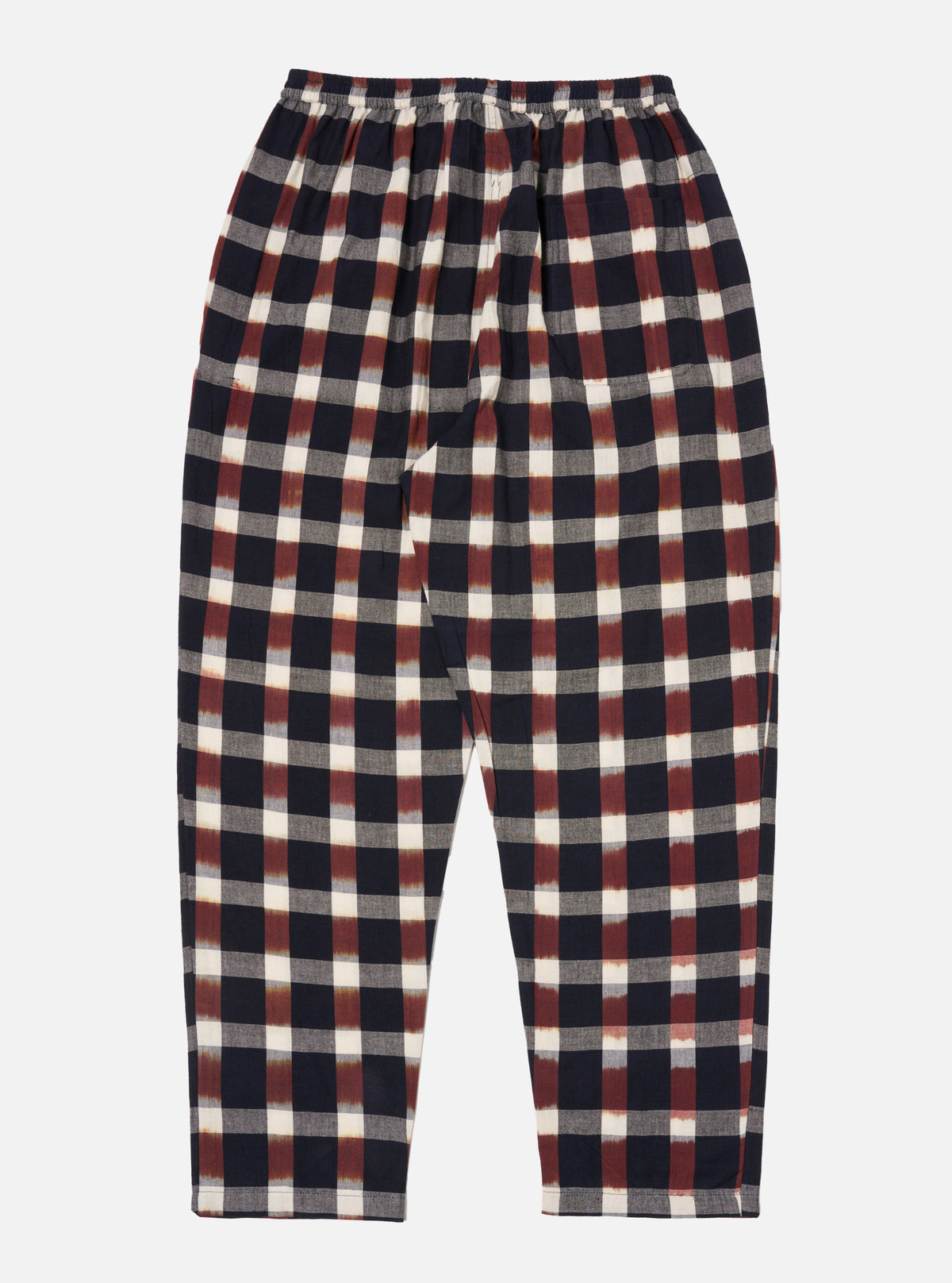 Universal Works Pyjama Pant in Indigo Ikat Check