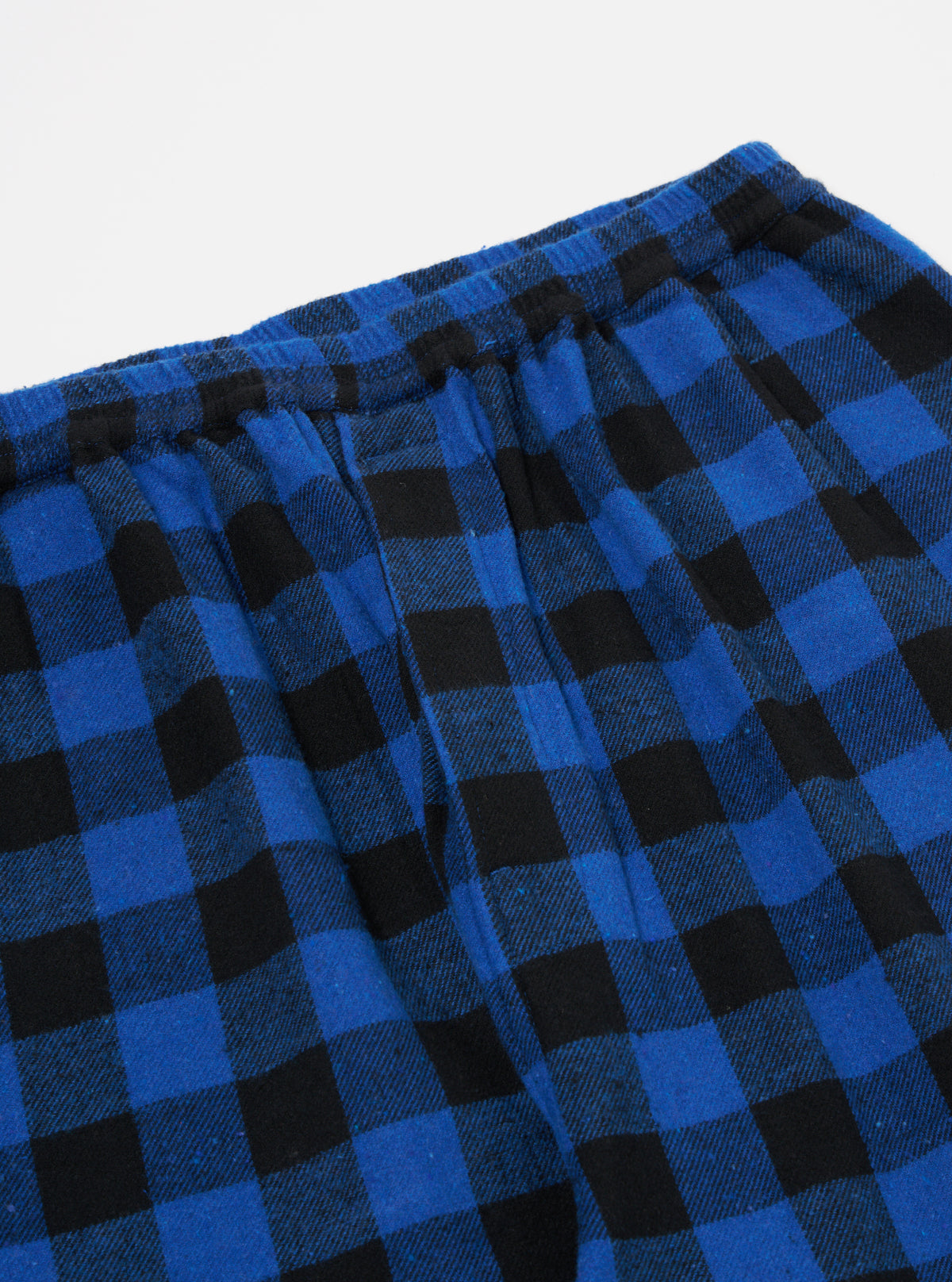 Universal Works Pyjama Pant in Blue Brushed Bold Gingham