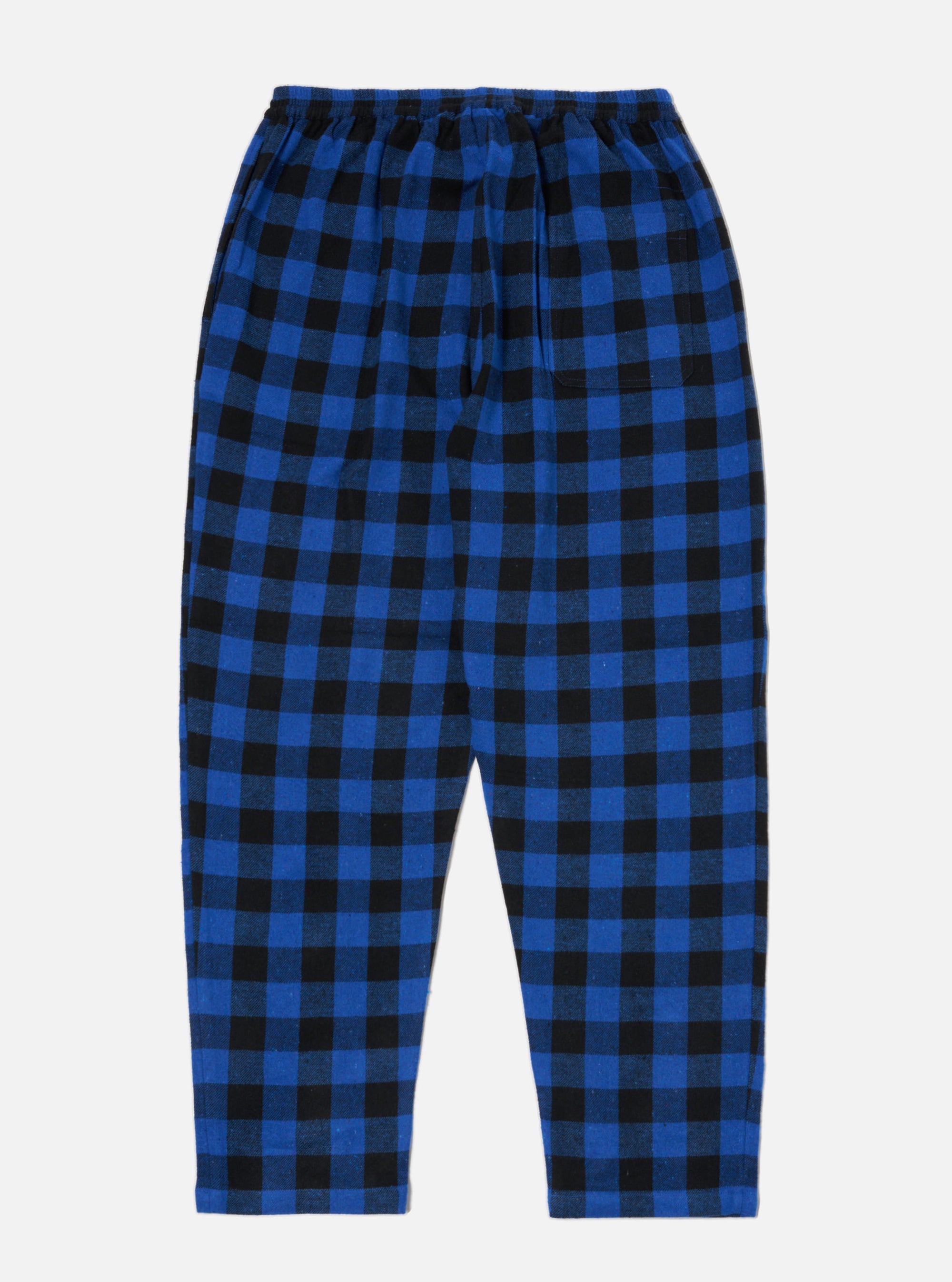 Universal Works Pyjama Pant in Blue Brushed Bold Gingham