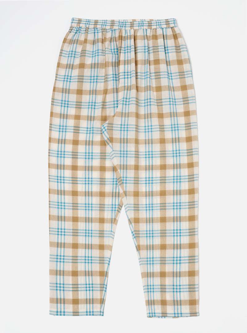 Universal Works Pyjama Pant in Ecru Madras Check