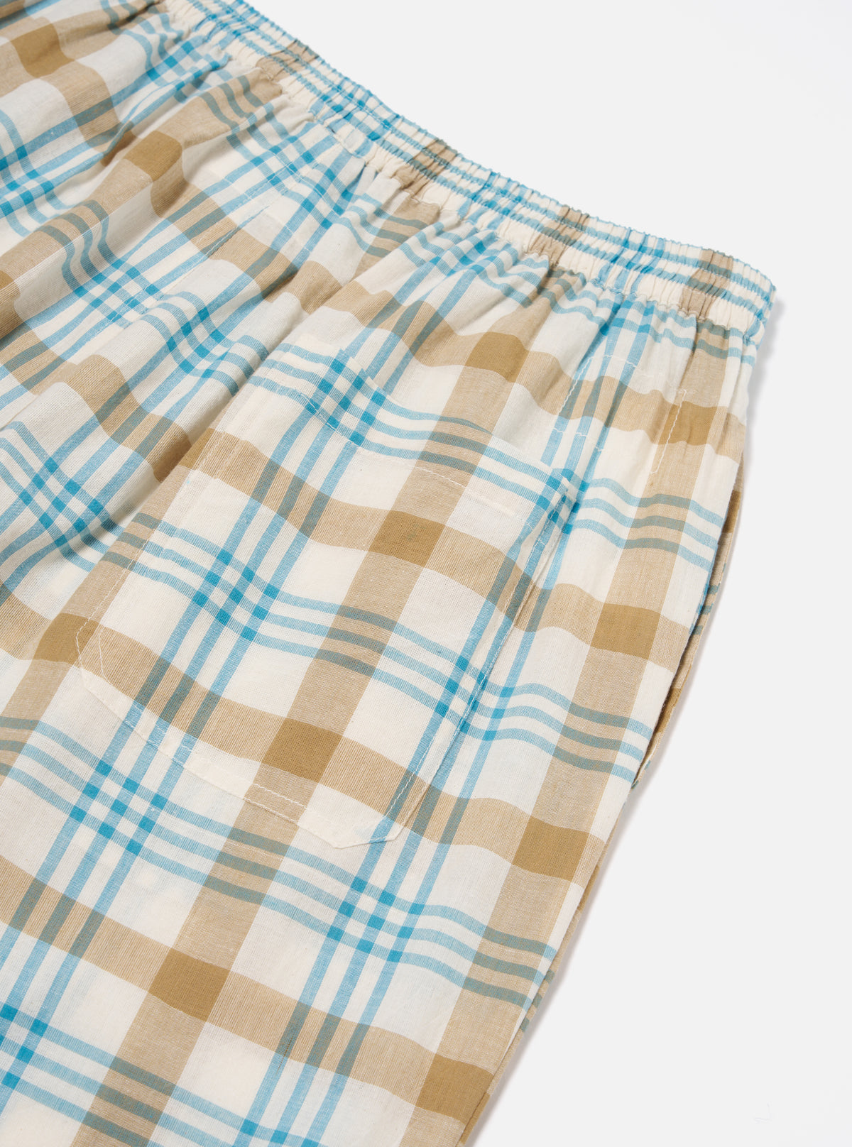 Universal Works Pyjama Pant in Ecru Madras Check