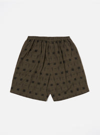 Universal Works Pyjama Short in Olive Windows Check