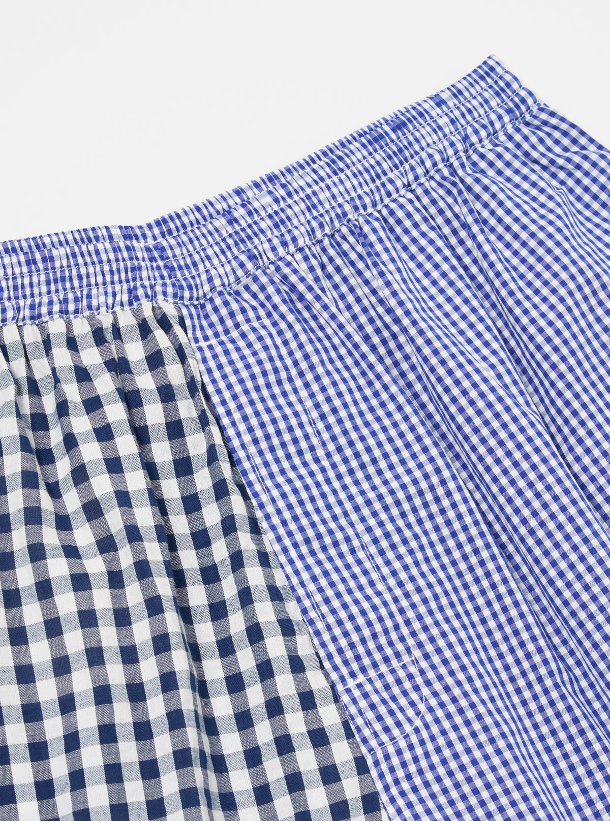 Universal Works Pyjama Short in Blue Gingham Mix