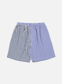 Universal Works Pyjama Short in Blue Gingham Mix