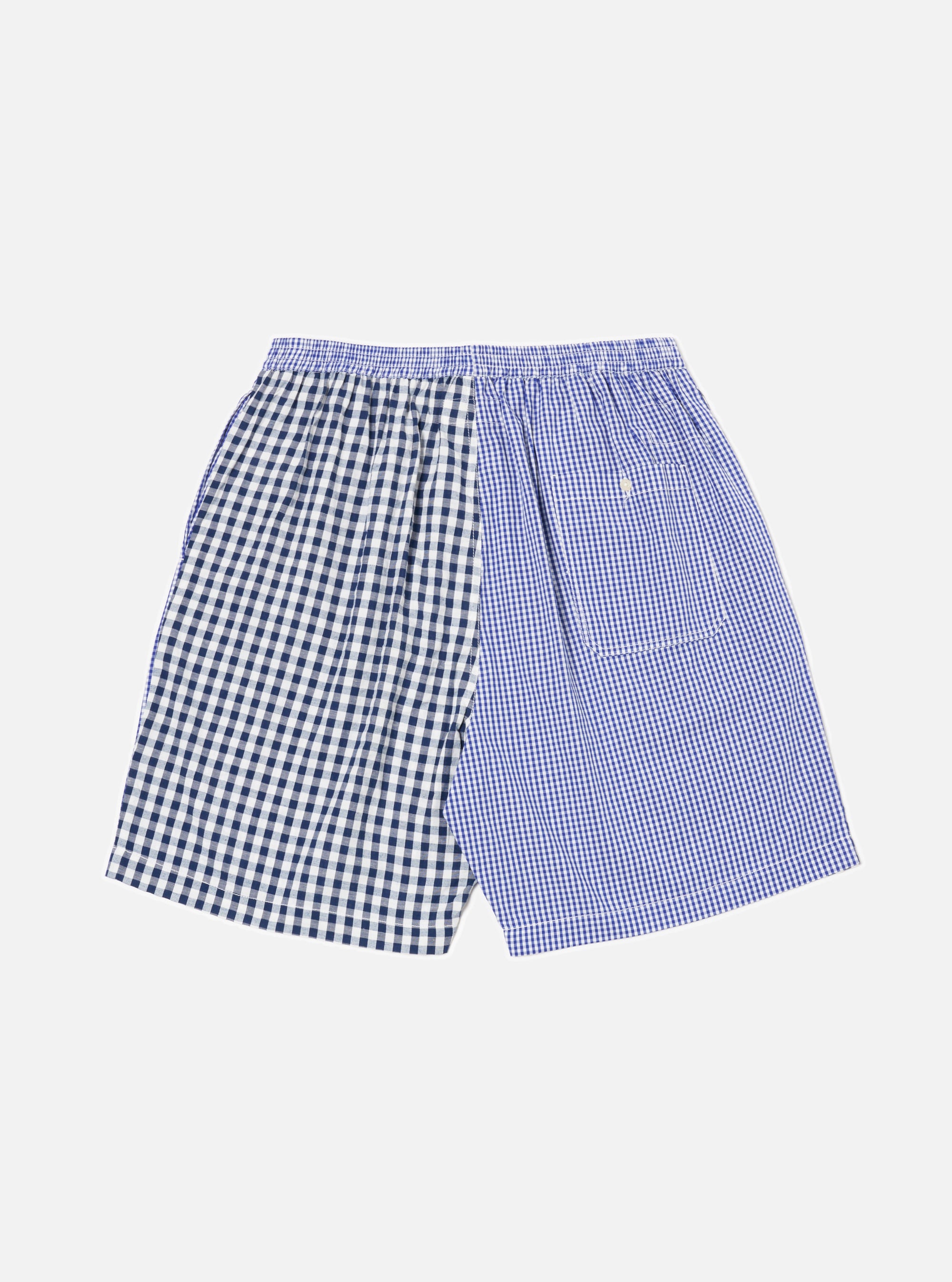 Universal Works Pyjama Short in Blue Gingham Mix