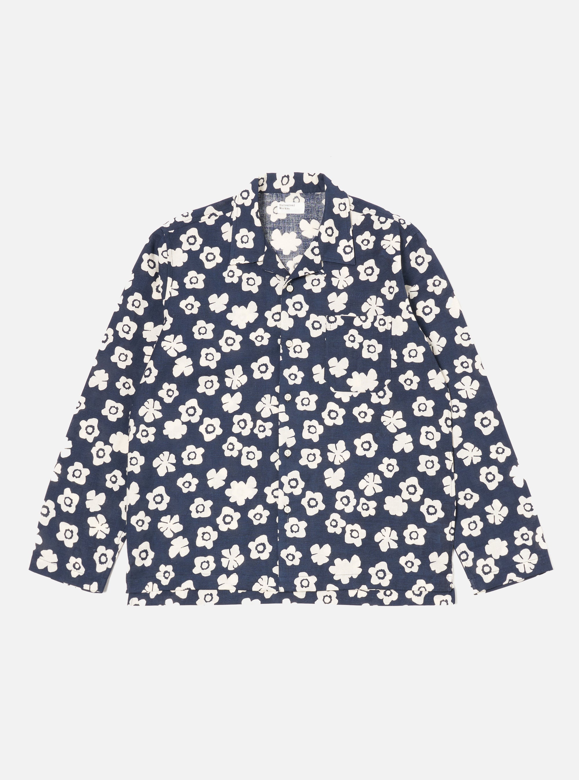 Universal Works Long Pyjama Set in Navy Flower Print