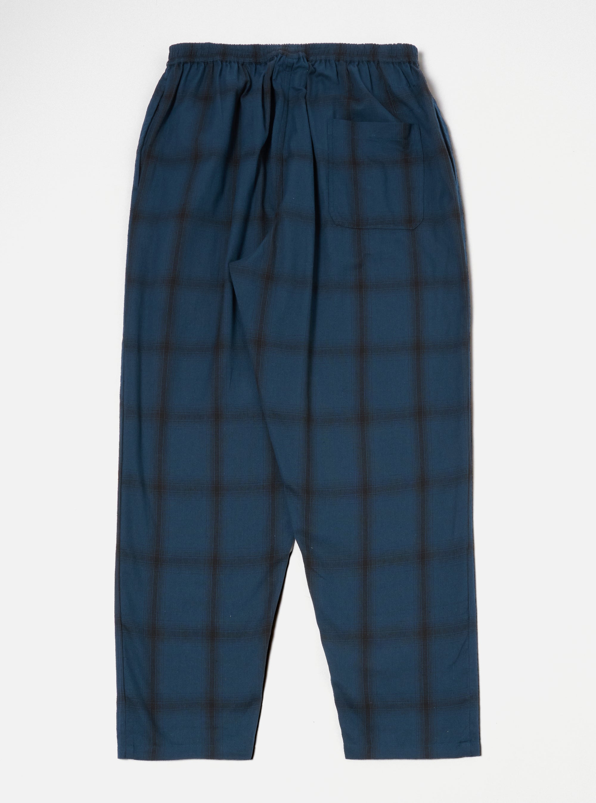 Universal Works Long Pyjama Set in Navy Shadow Check