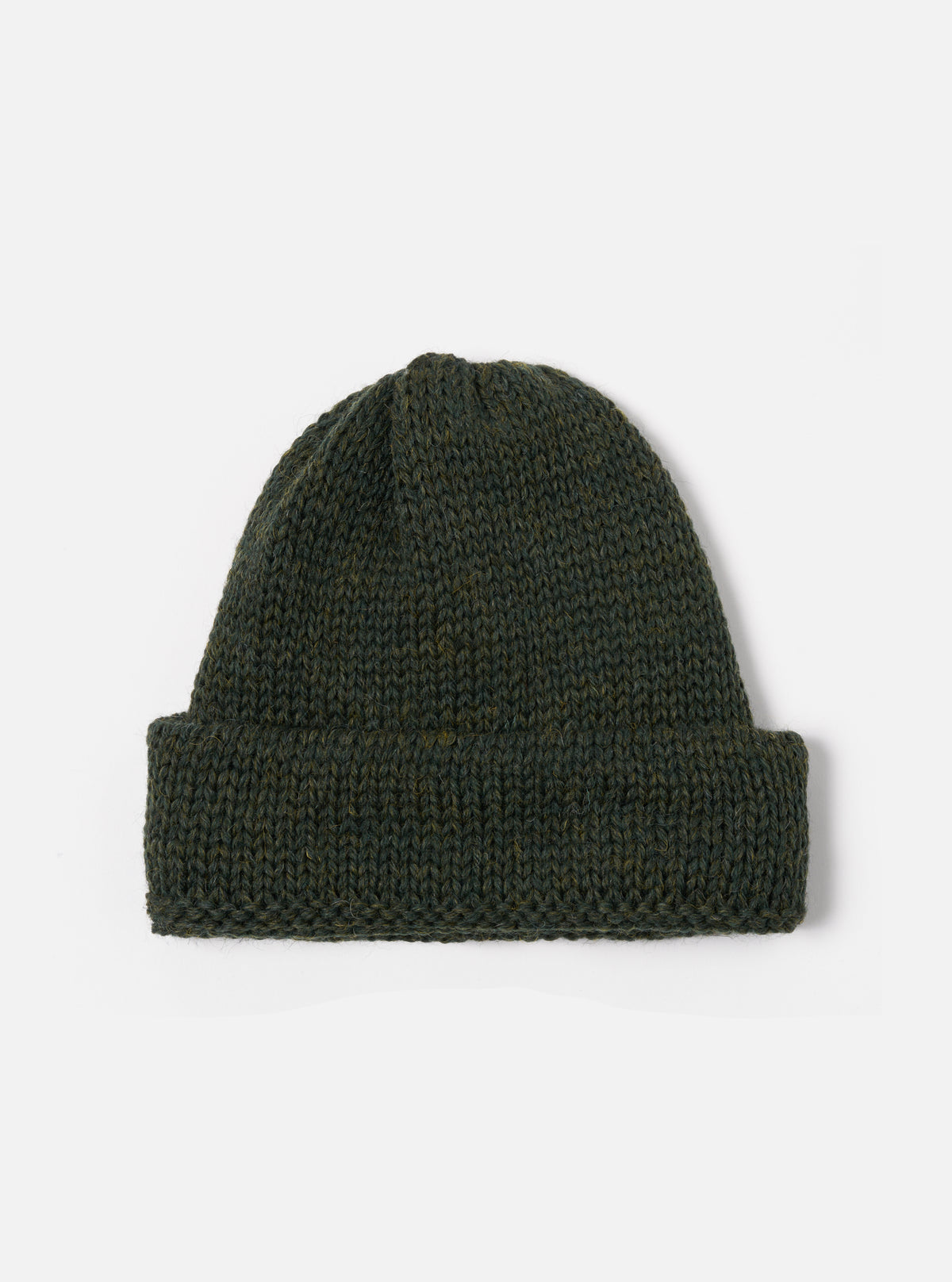 Universal Works Short Watch Cap in Olive British Wool