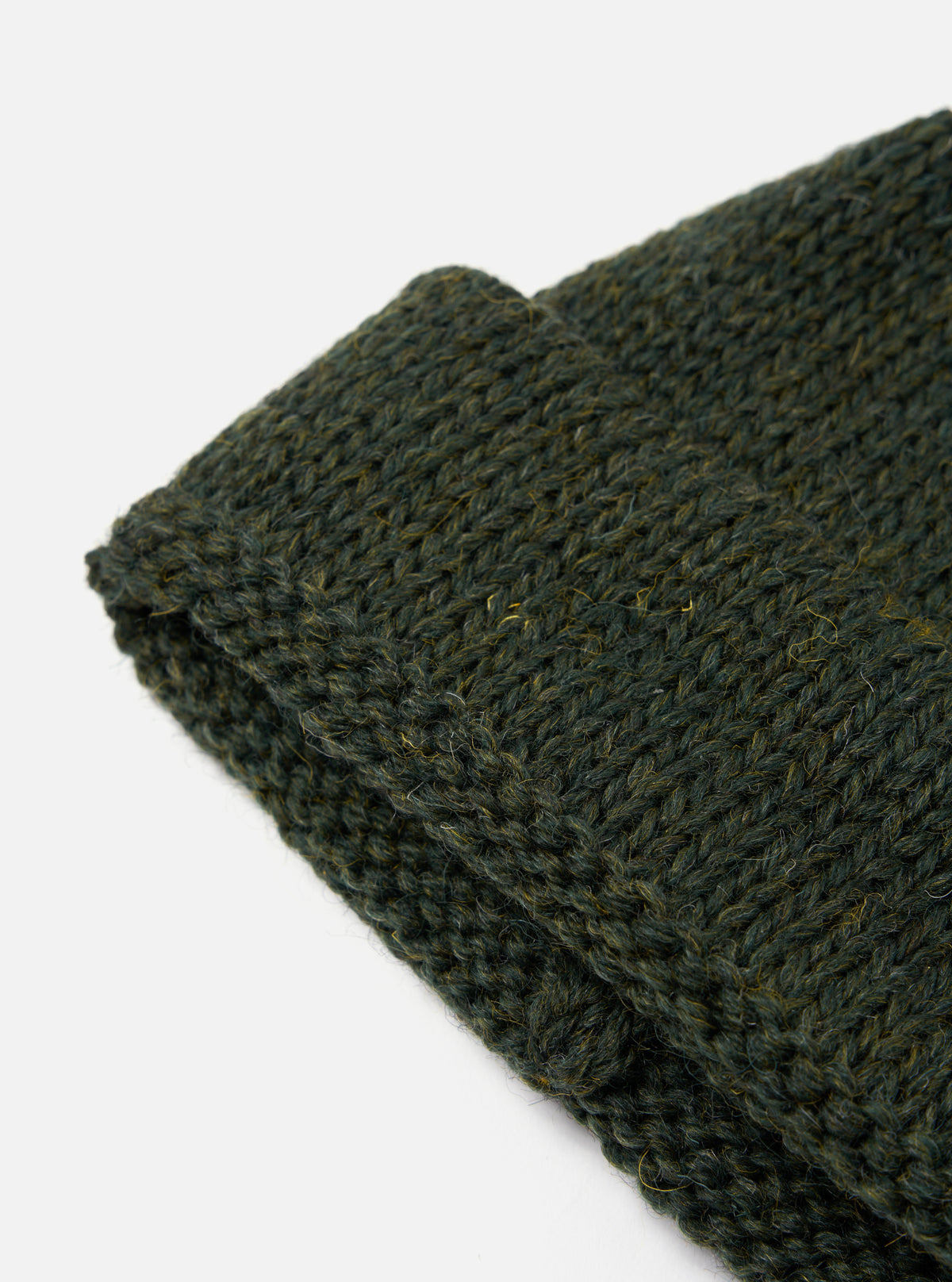 Universal Works Short Watch Cap in Olive British Wool