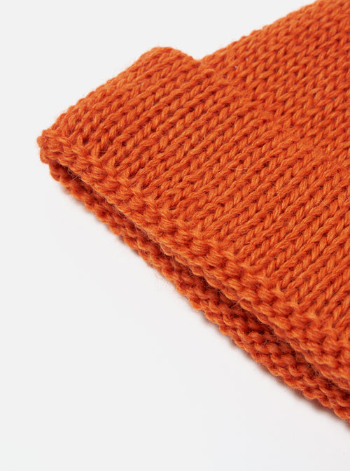 Universal Works Short Watch Cap in Orange British Wool