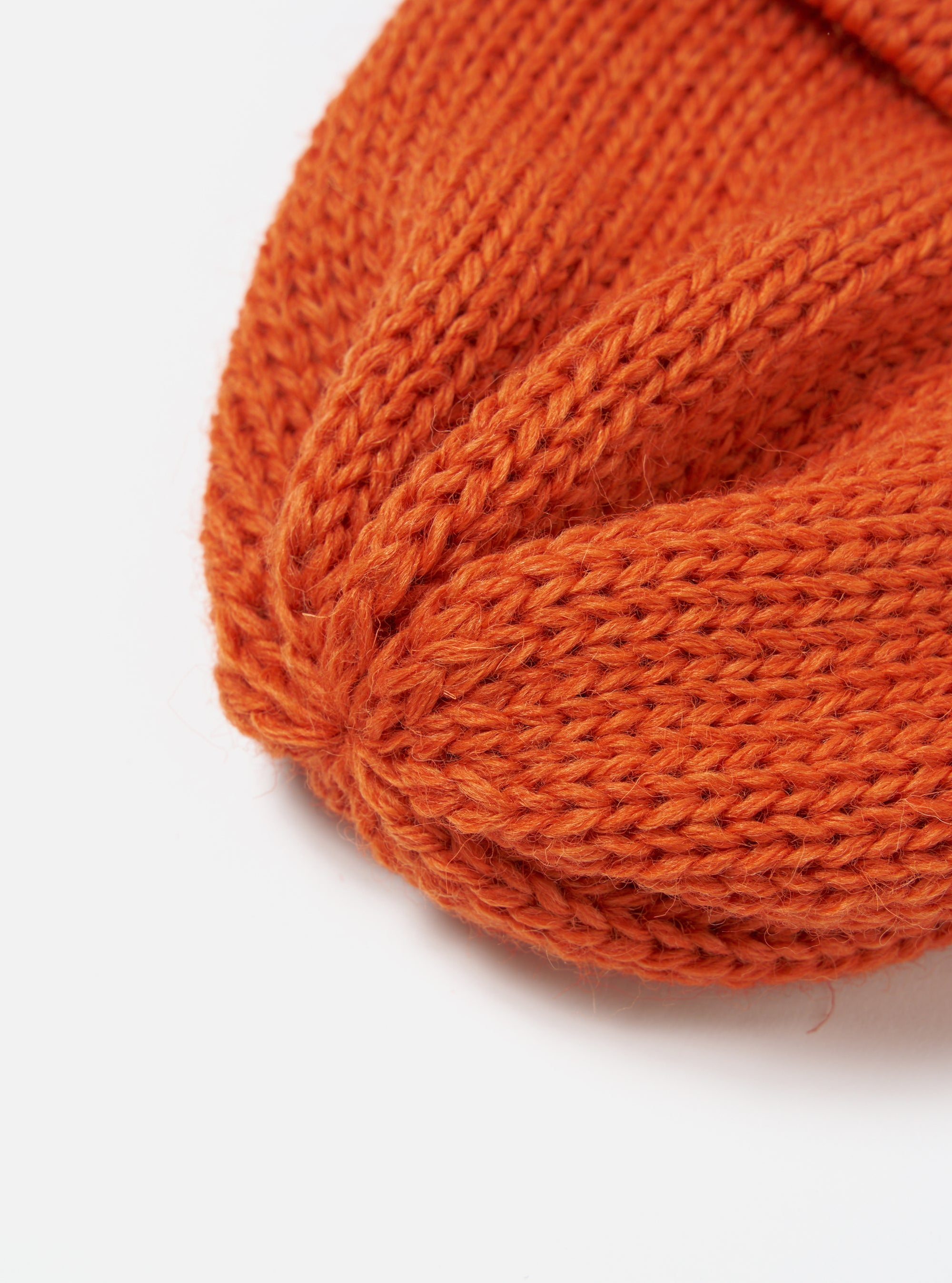 Universal Works Short Watch Cap in Orange British Wool