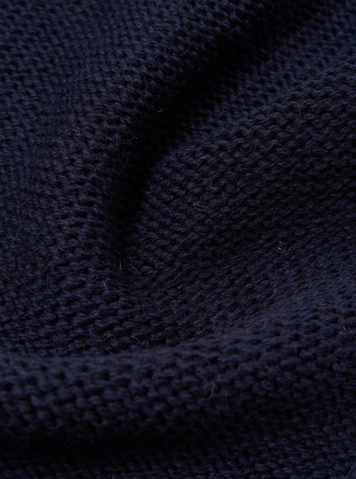 Universal Works Wool Scarf in Navy/Ecru British Wool