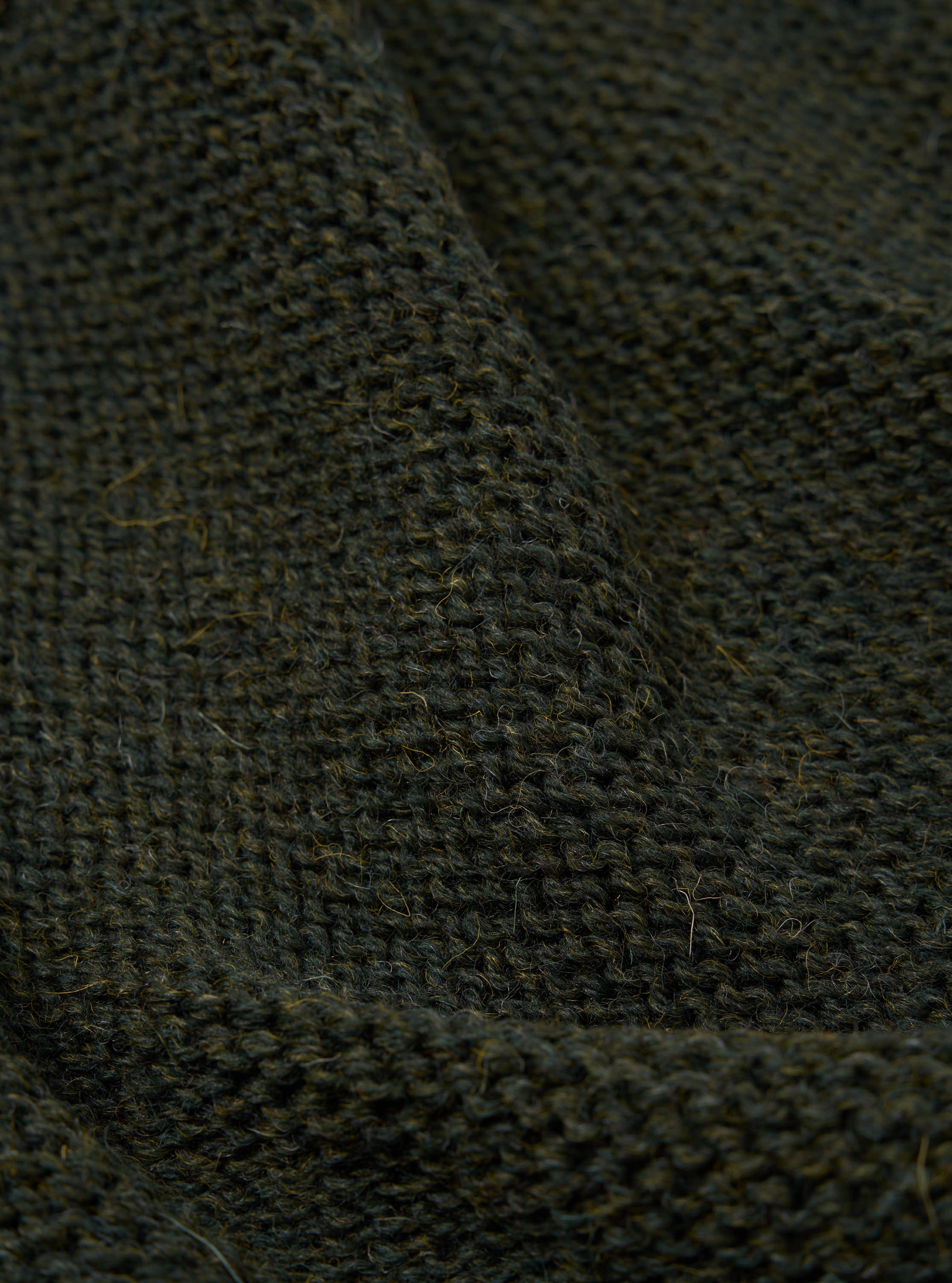 Universal Works Wool Scarf in Olive/Natural British Wool