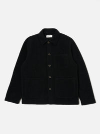 Universal Works Field Jacket in Black Wool Fleece