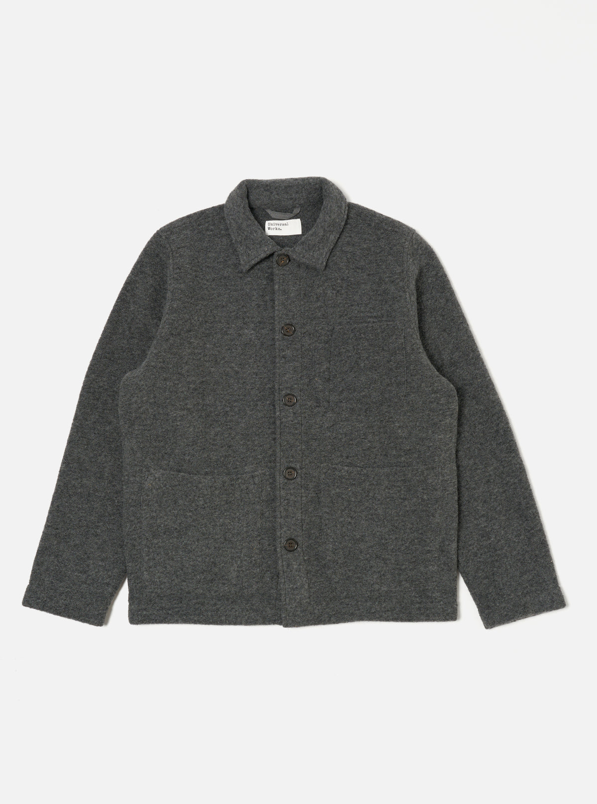 Universal Works Field Jacket in Grey Marl Wool Fleece