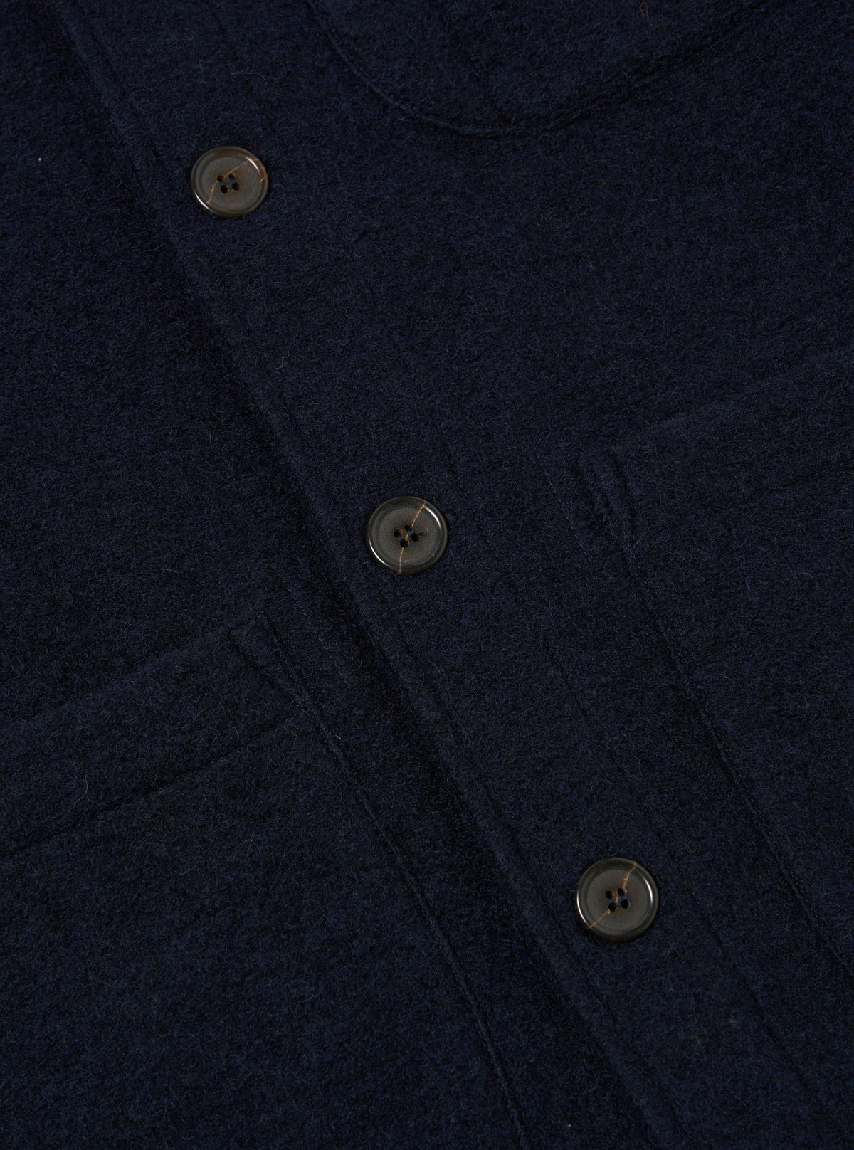 Universal Works Field Jacket in Navy Wool Fleece