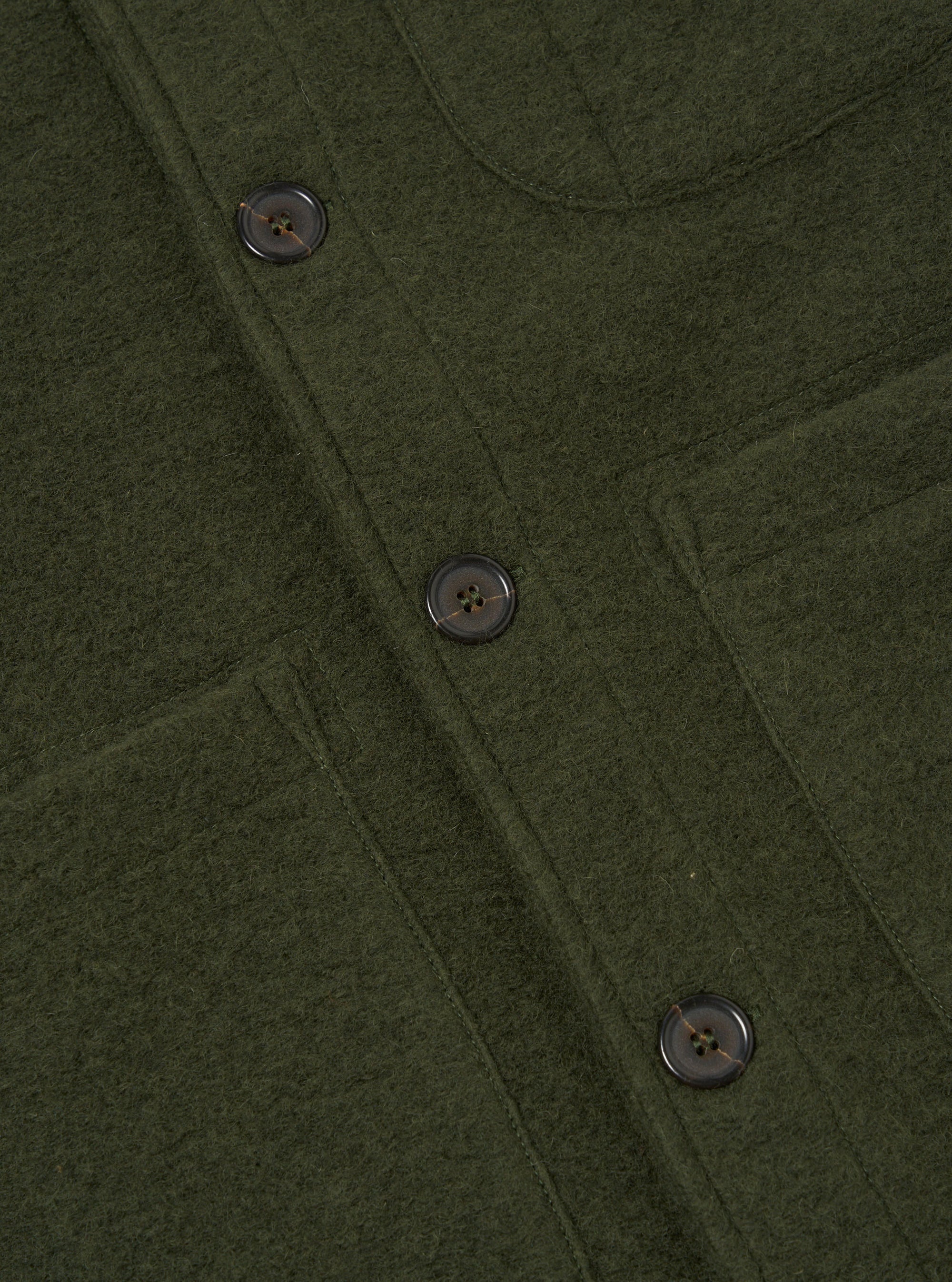 Universal Works Field Jacket in Olive Wool Fleece