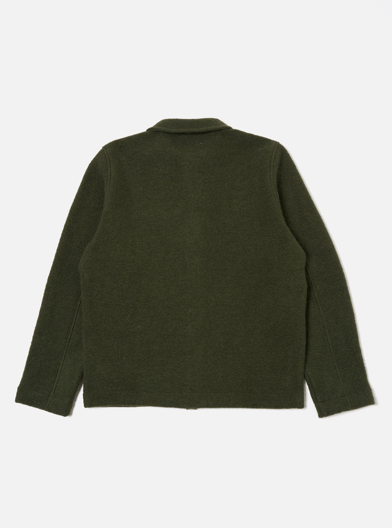 Universal Works Field Jacket in Olive Wool Fleece