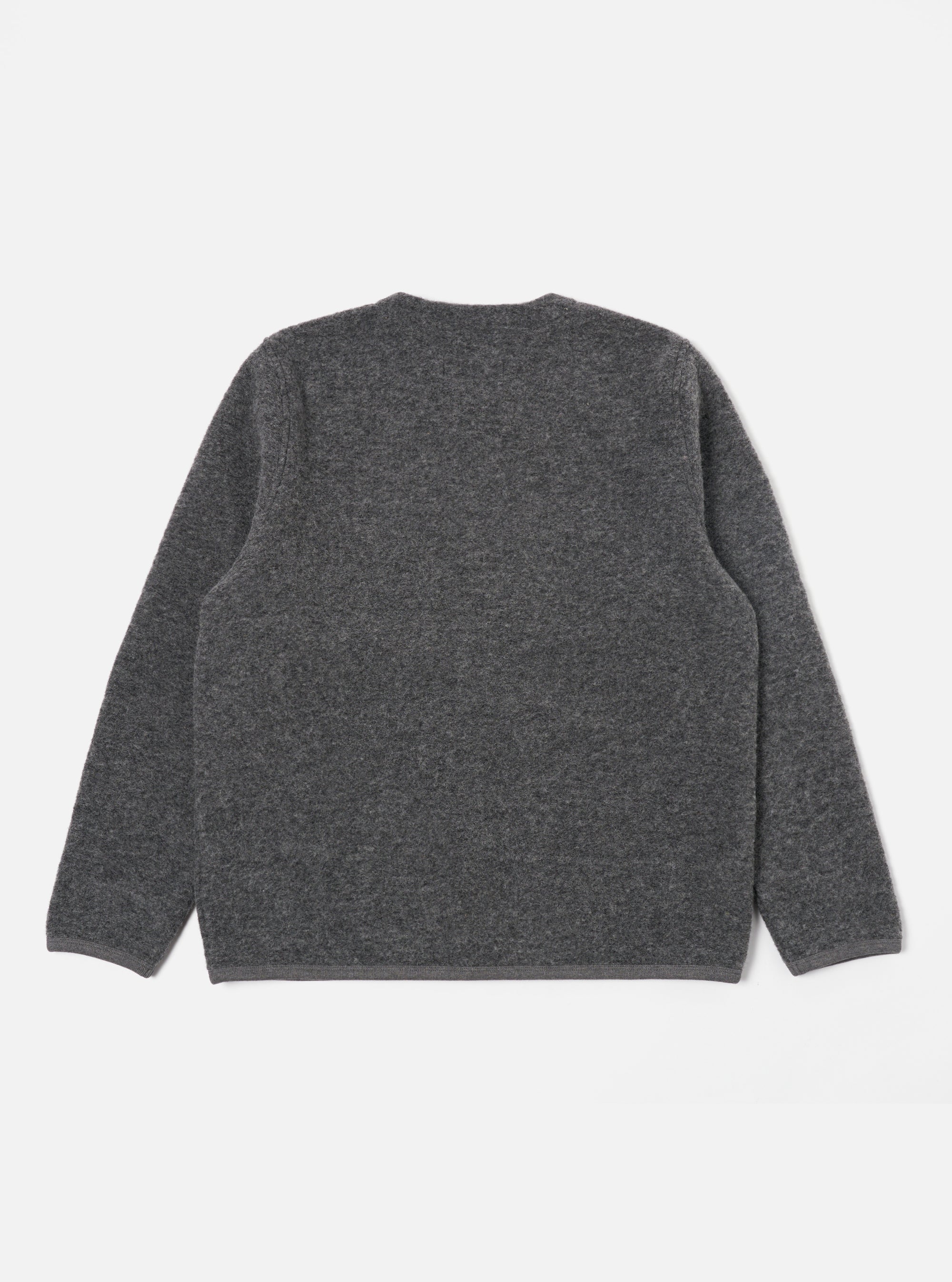 Universal Works Cardigan in Grey Marl Wool Fleece