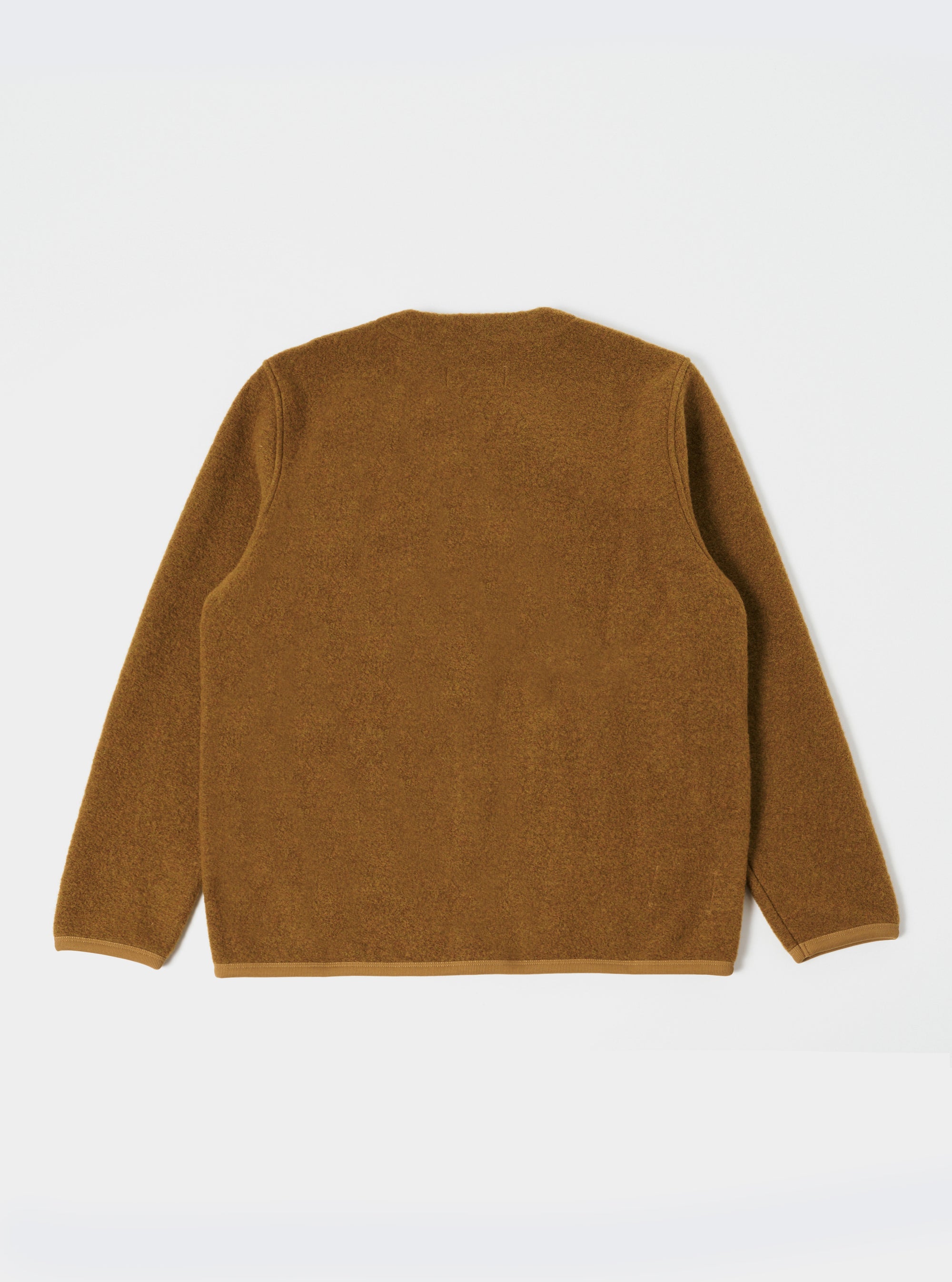 Universal Works Cardigan in Mustard Wool Fleece