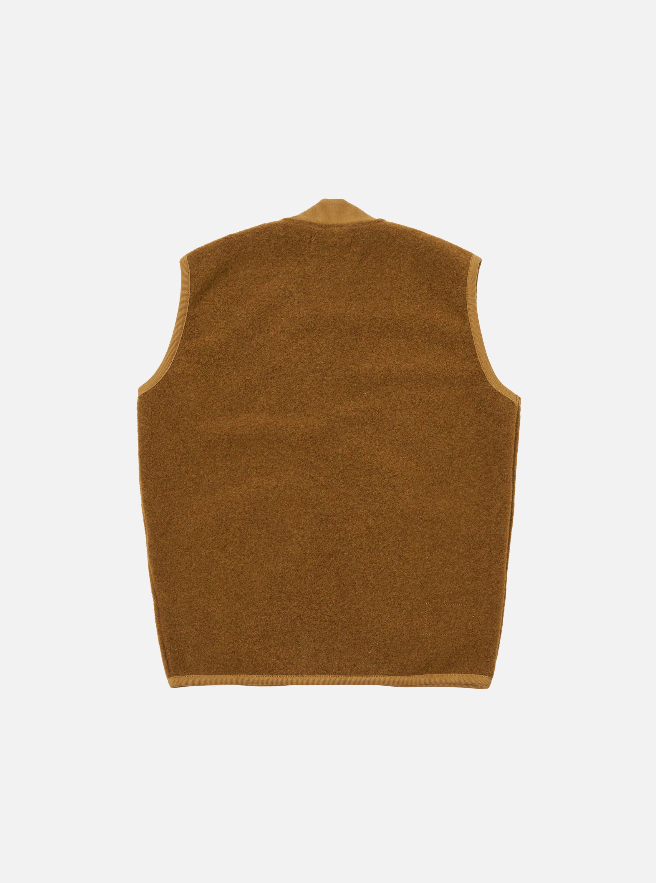 Universal Works Zip Waistcoat in Mustard Wool Fleece