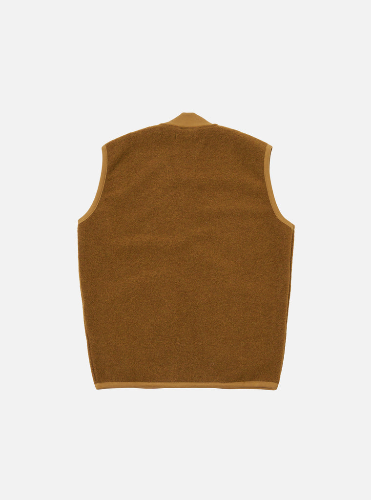 Universal Works Zip Waistcoat in Mustard Wool Fleece