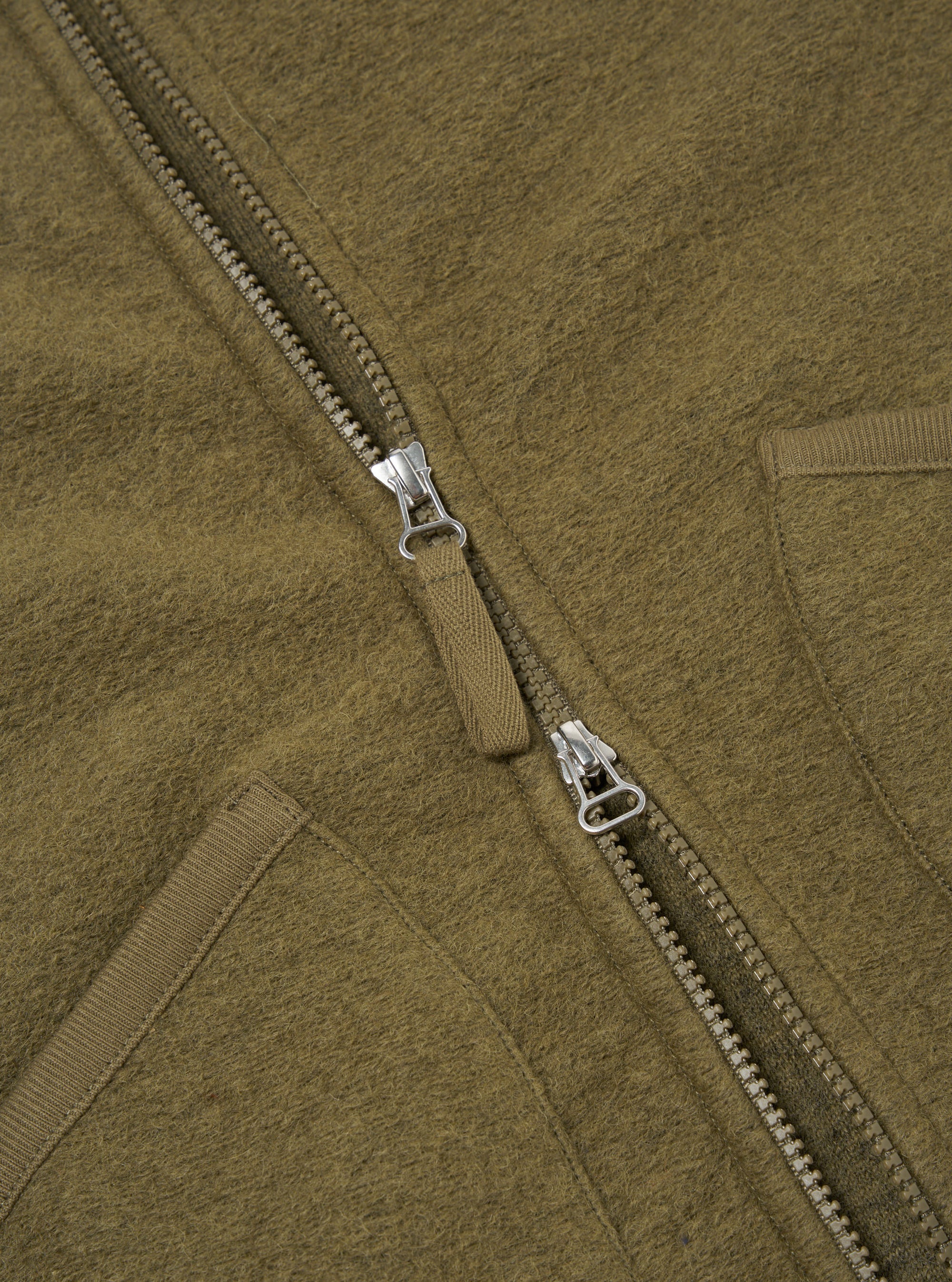 Universal Works Zip Waistcoat in Lovat Wool Fleece