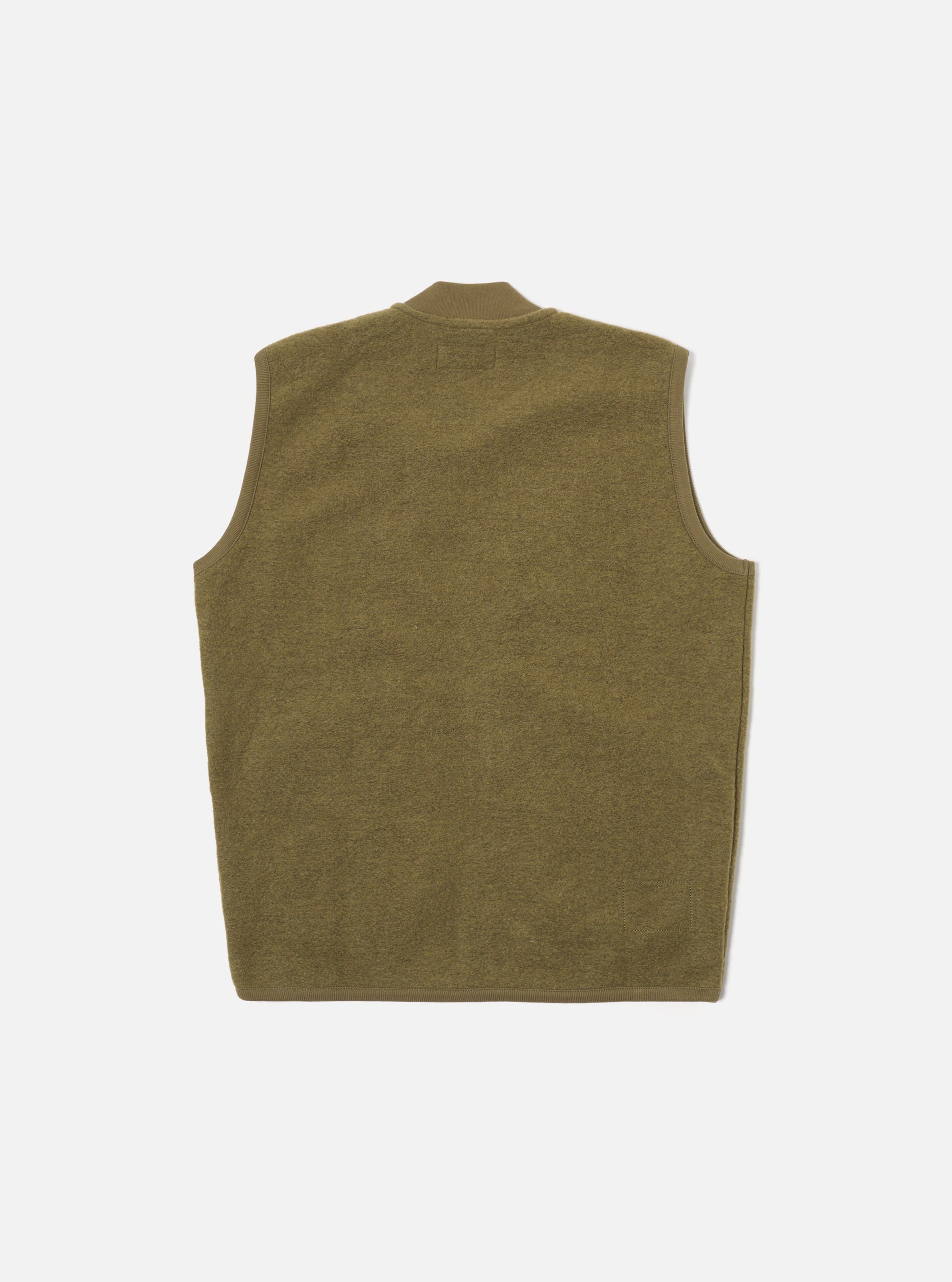 Universal Works Zip Waistcoat in Lovat Wool Fleece