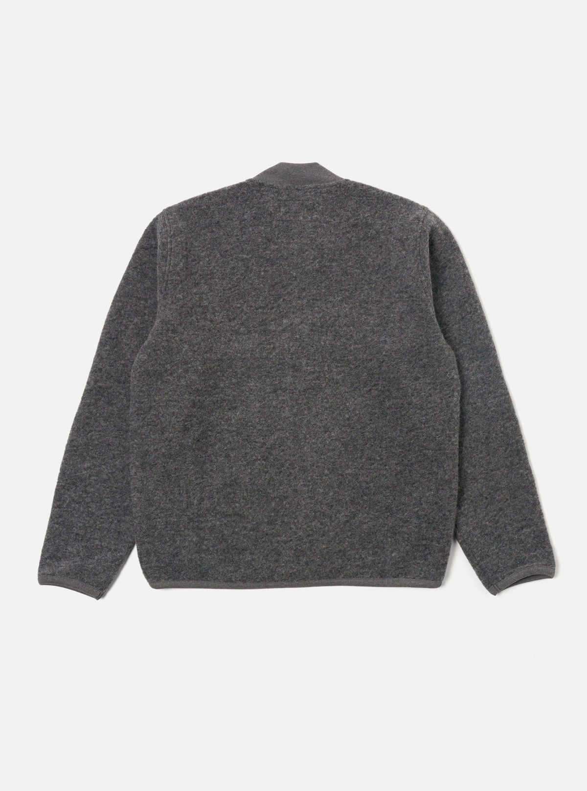 Universal Works Zip Bomber in Grey Marl Wool Fleece