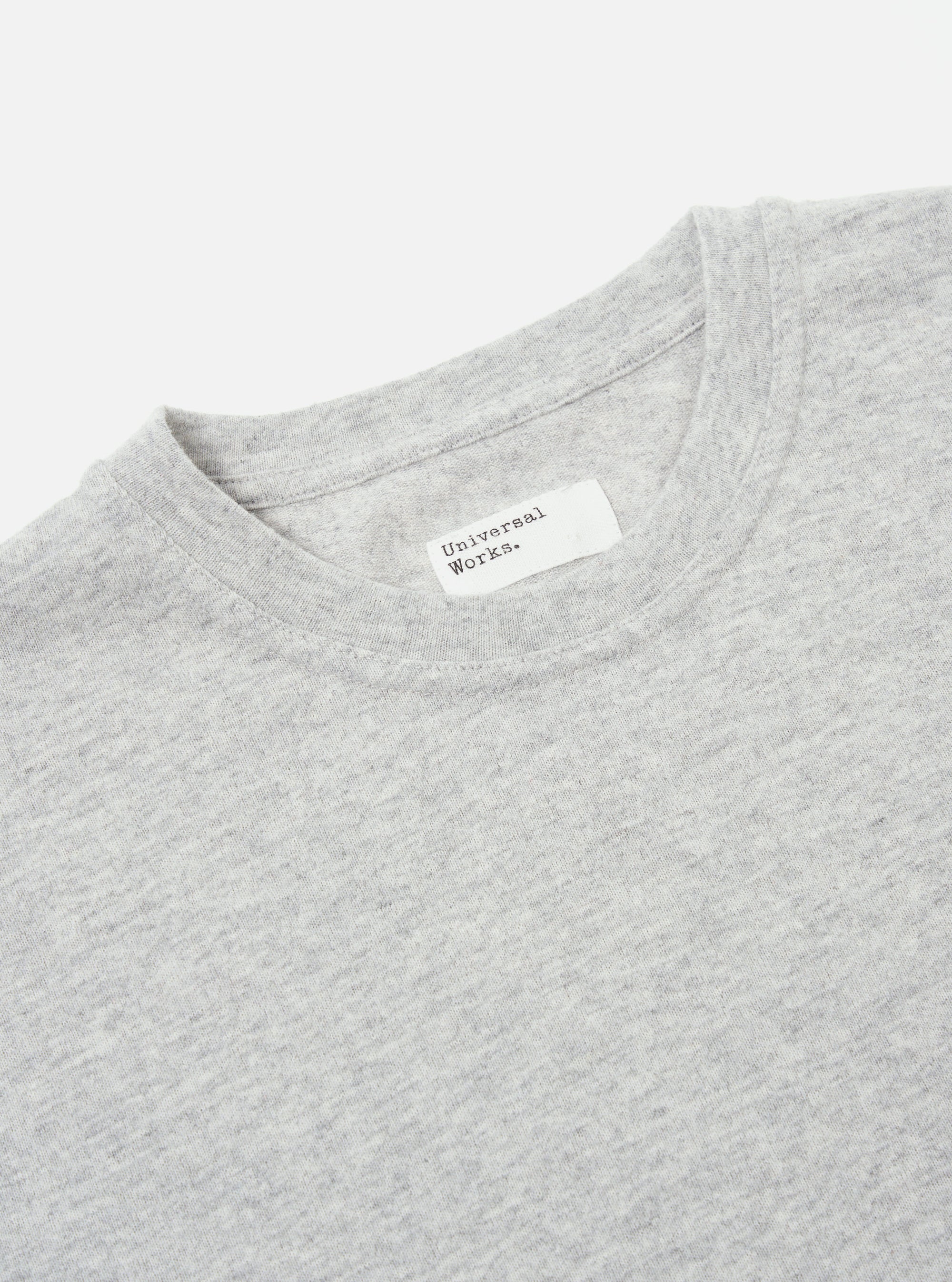 Universal Works Loose L/S Tee in Grey Marl Recycled Wool Mix